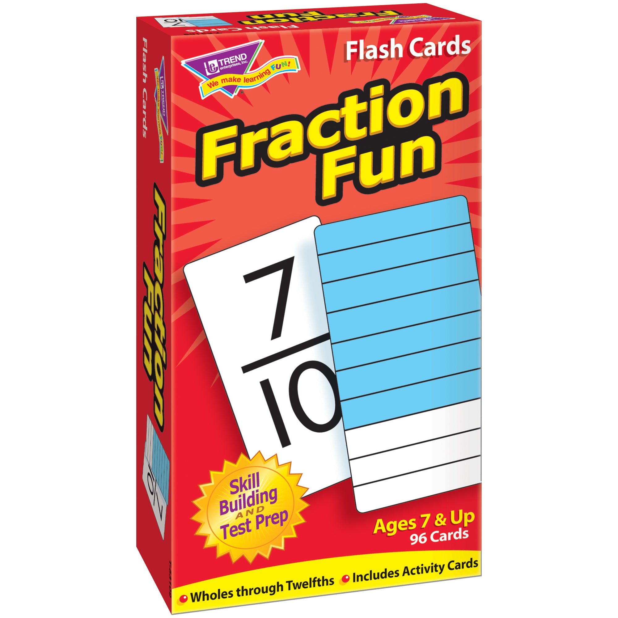 Fraction Fun Skill Drill Flash Cards, 3 Packs