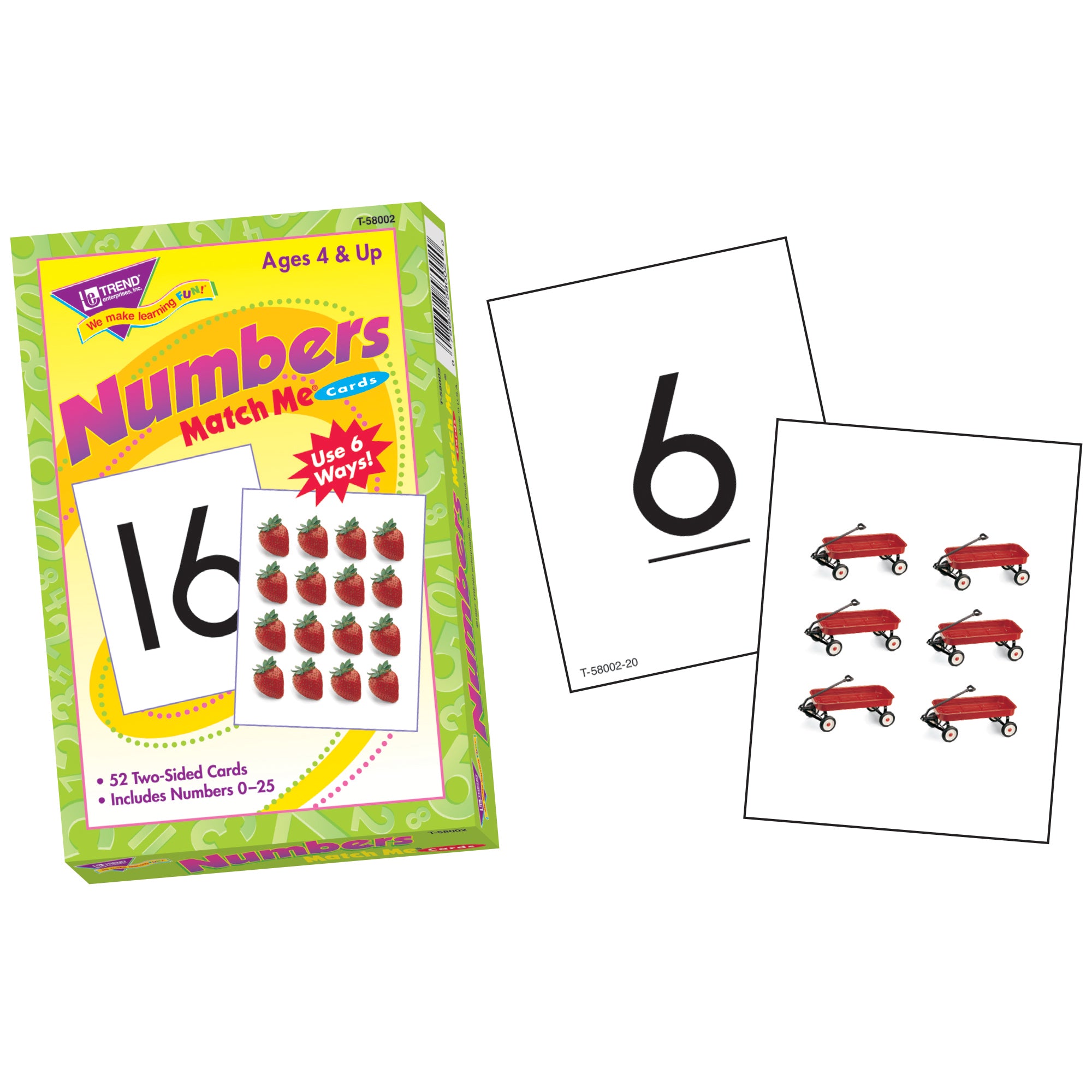 Numbers 0-25 Match Me Cards, 6 Sets