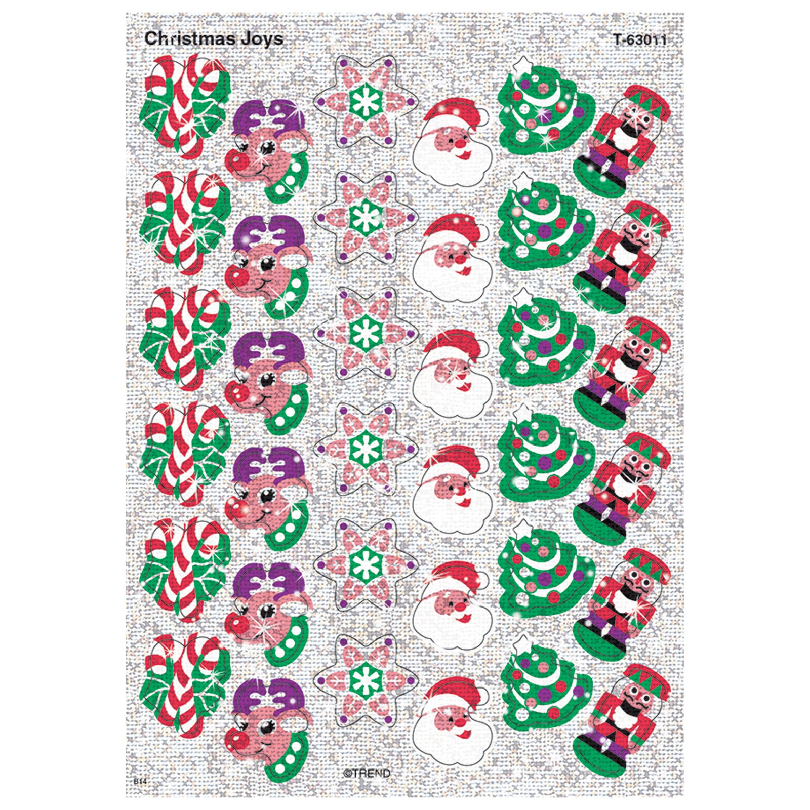 Christmas Joys Sparkle Stickers®, 72 Per Pack, 12 Packs