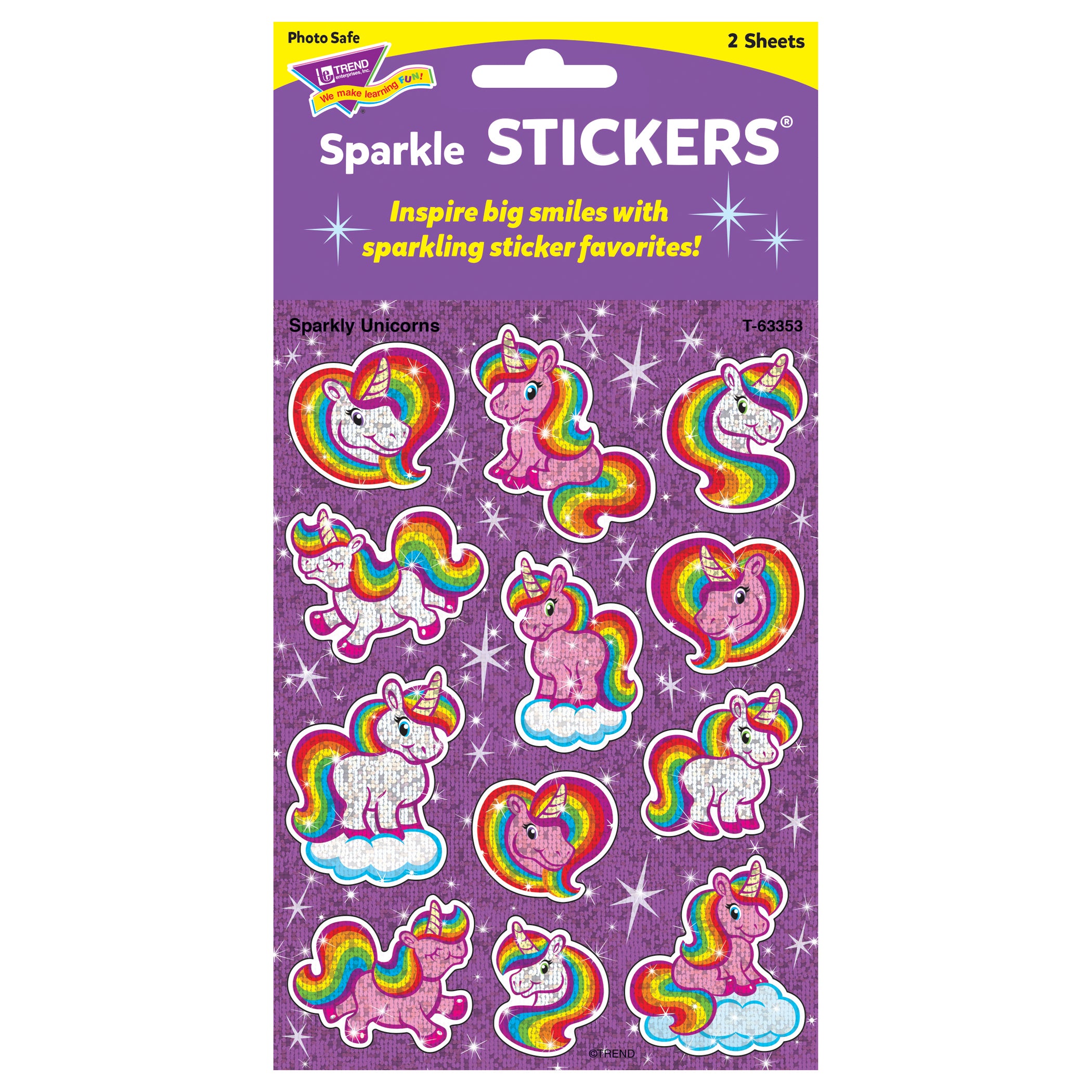 Sparkly Unicorns Sparkle Stickers®, 24 Per Pack, 6 Packs