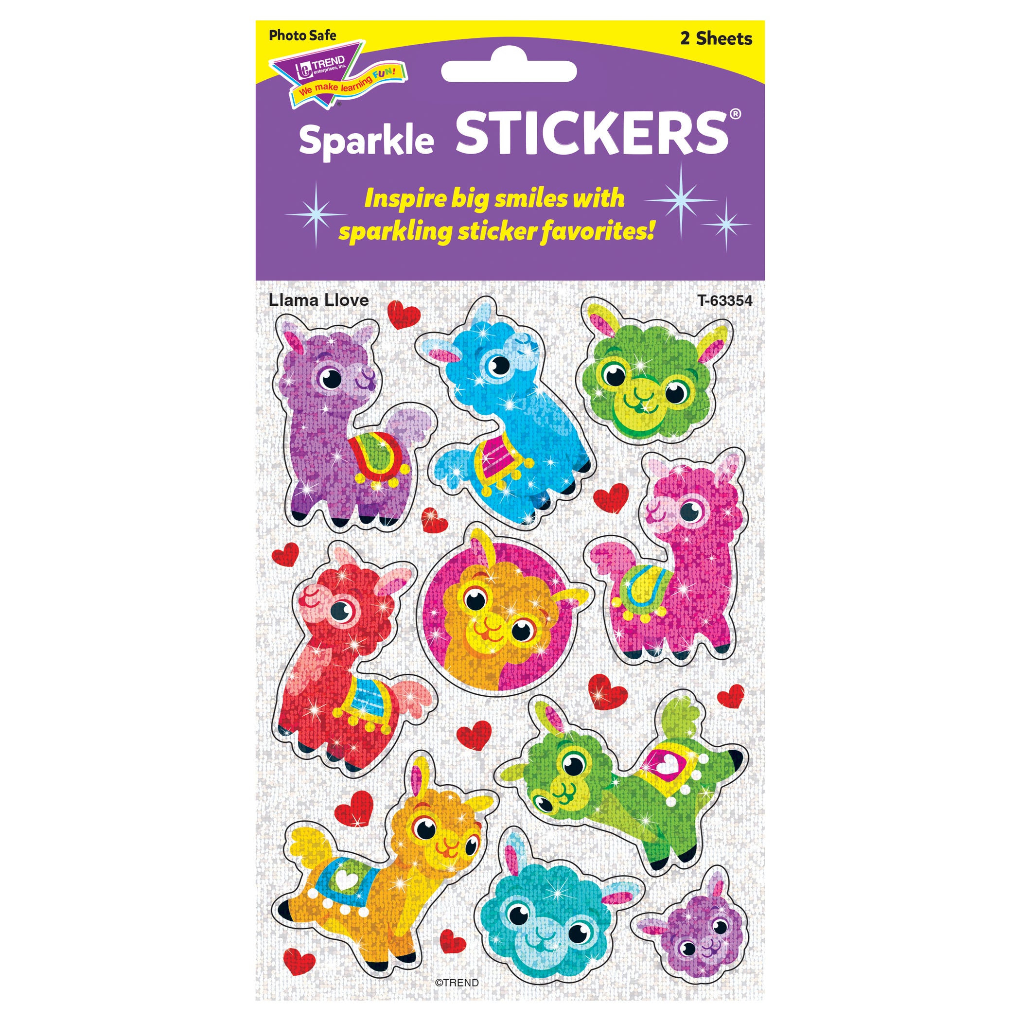 Llama Llove Sparkle Stickers®, 20 Per Pack, 6 Packs