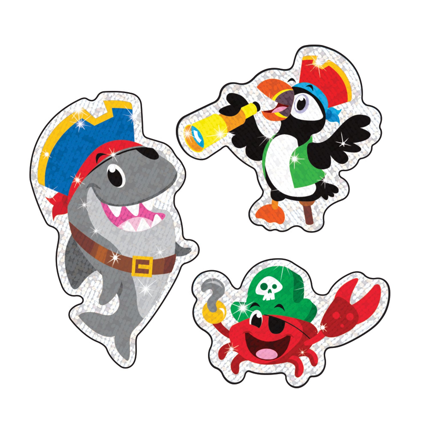 Fish Pirates & Crew Sparkle Stickers®, 32 Per Pack, 6 Packs