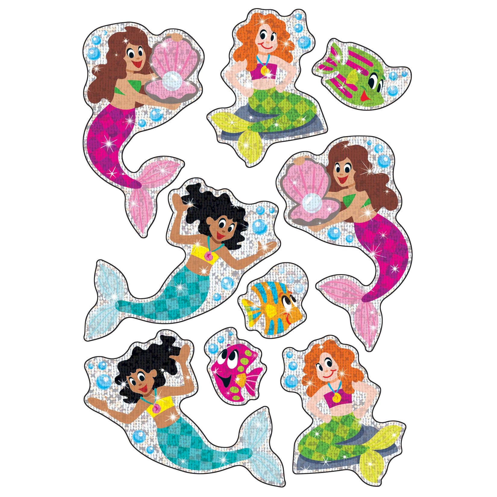 Mermaids & Friends Sparkle Stickers®, 18 Per Pack, 6 Packs