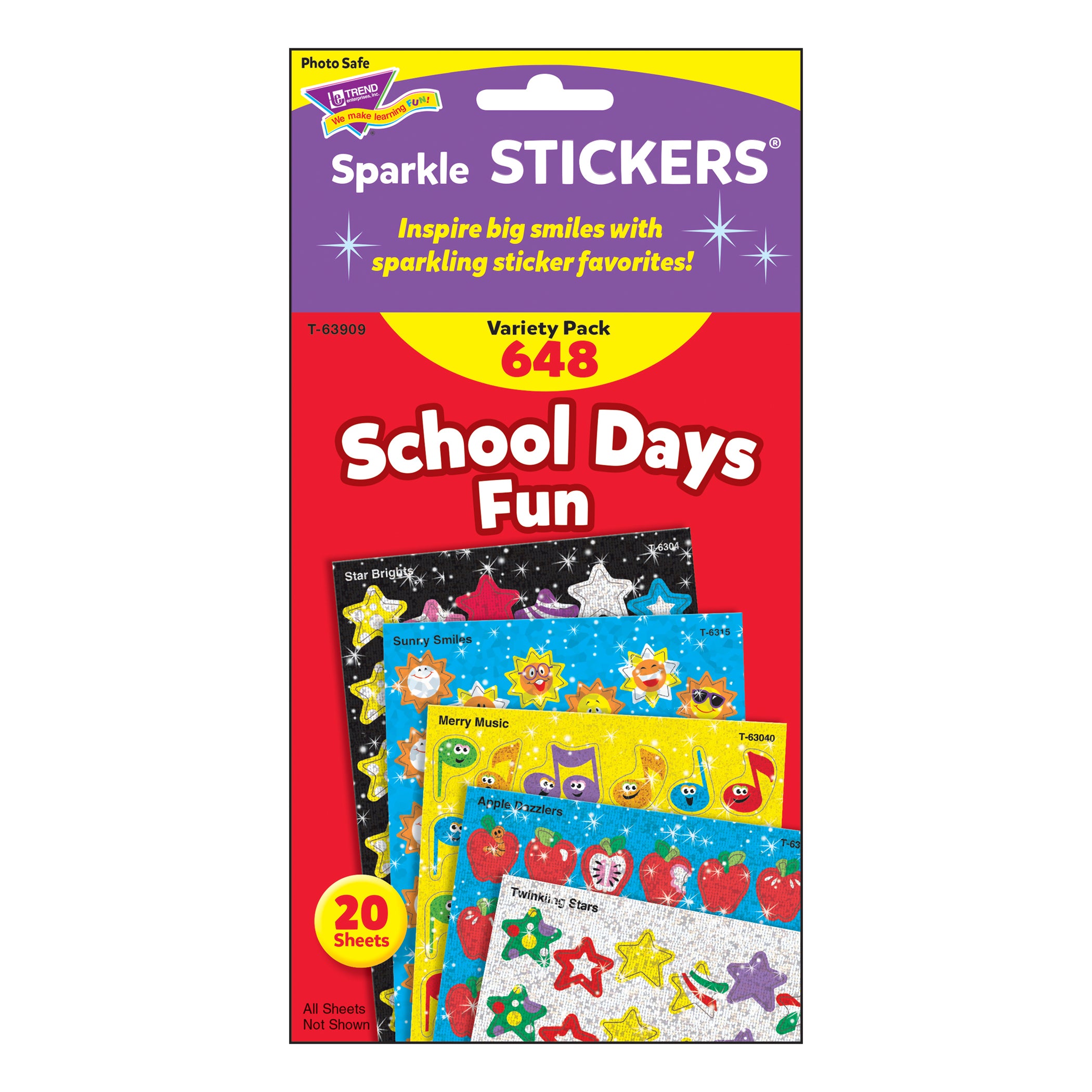 School Days Sparkle Stickers® Variety Pack, 2 Packs