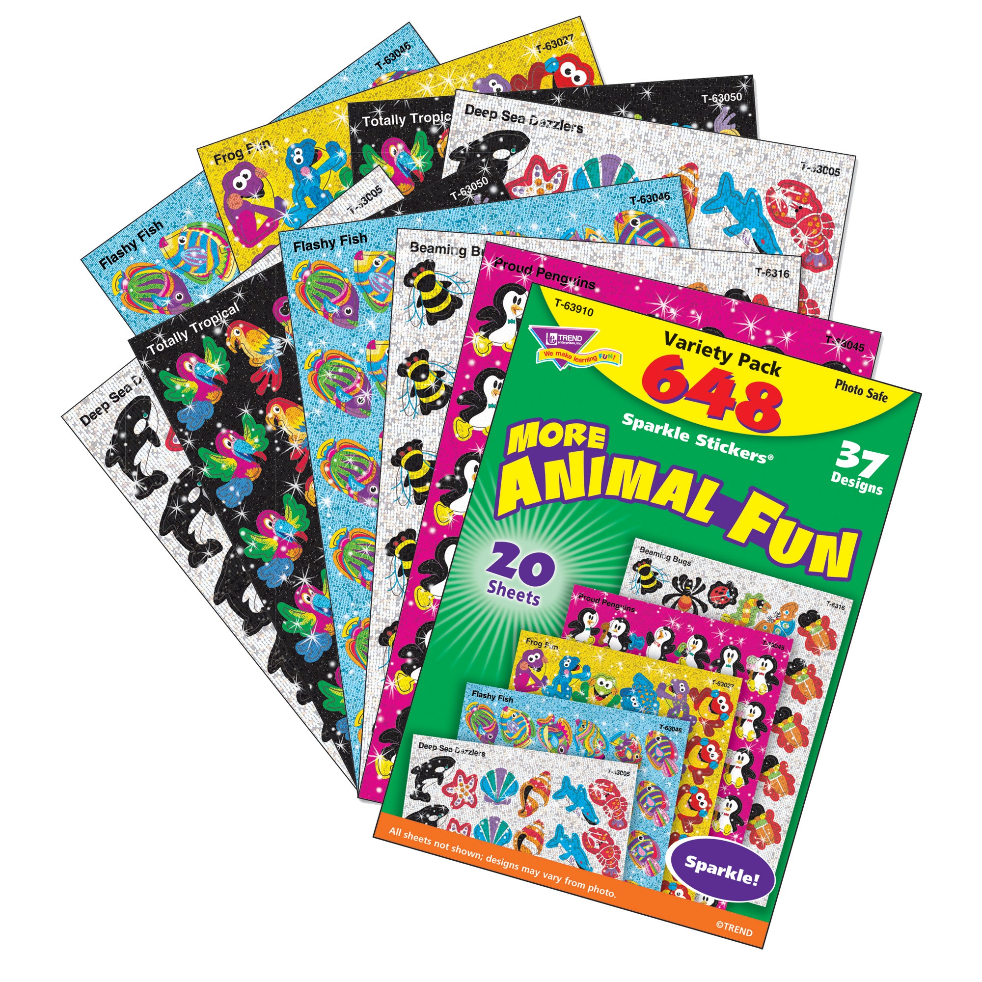 Animal Fun Sparkle Stickers® Variety Pack, 648 Per Pack, 2 Packs