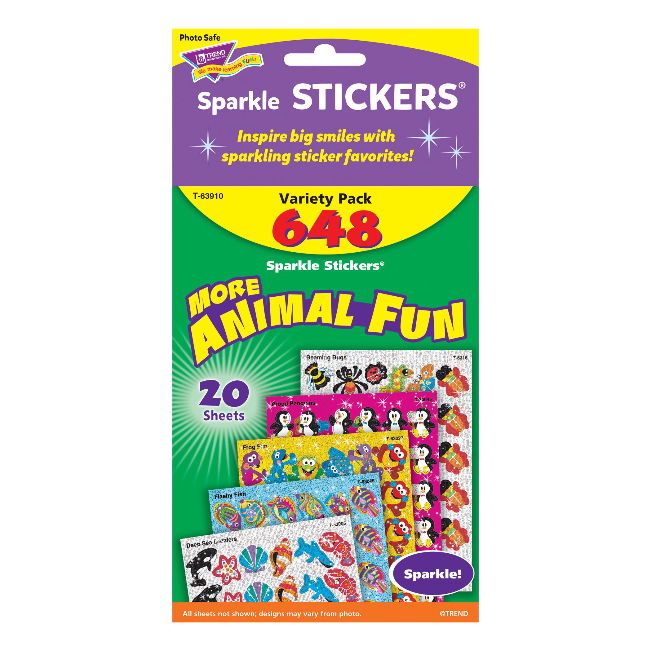 Animal Fun Sparkle Stickers® Variety Pack, 648 Per Pack, 2 Packs