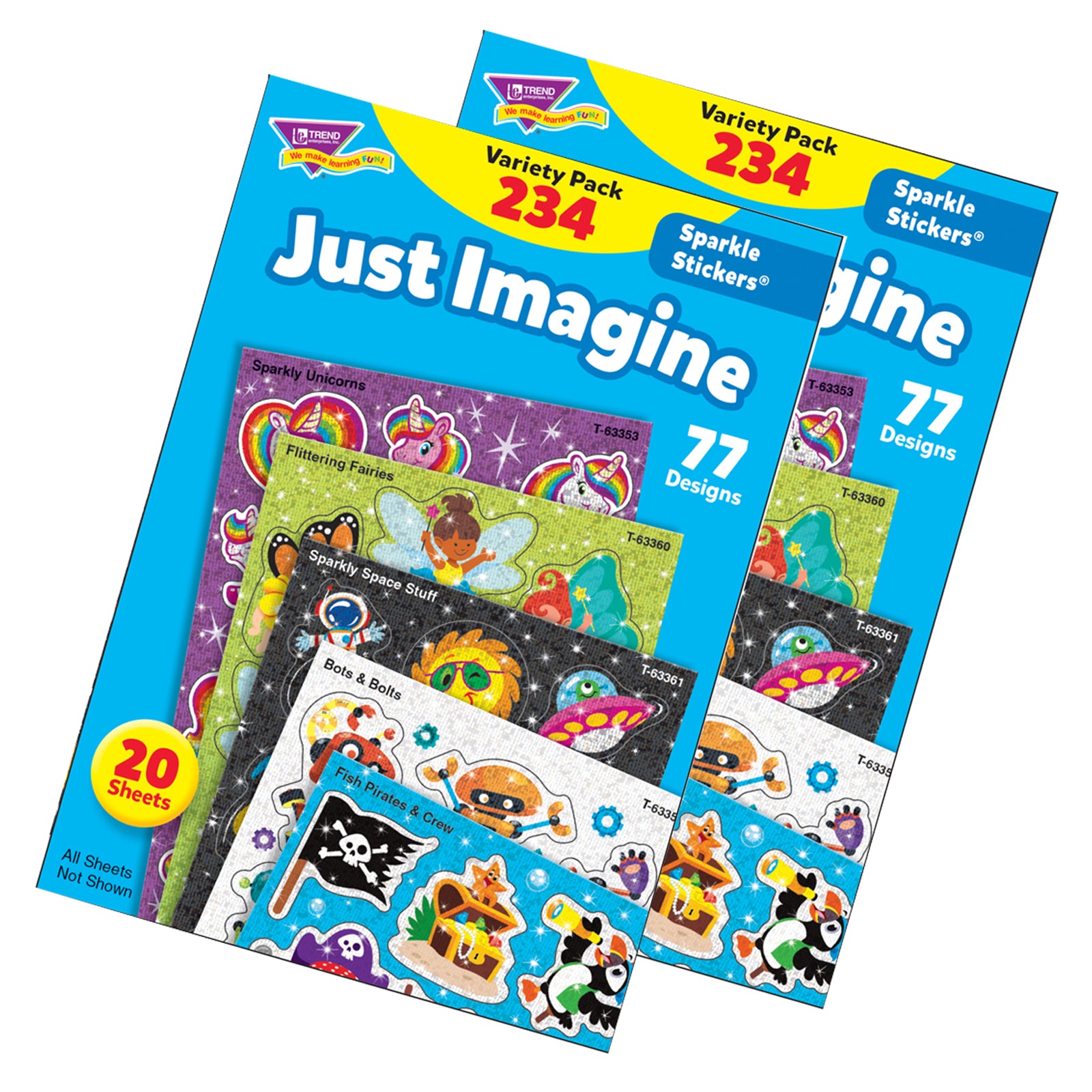 Just Imagine Sparkle Stickers® Variety Pack, 234 Per Pack, 2 Packs