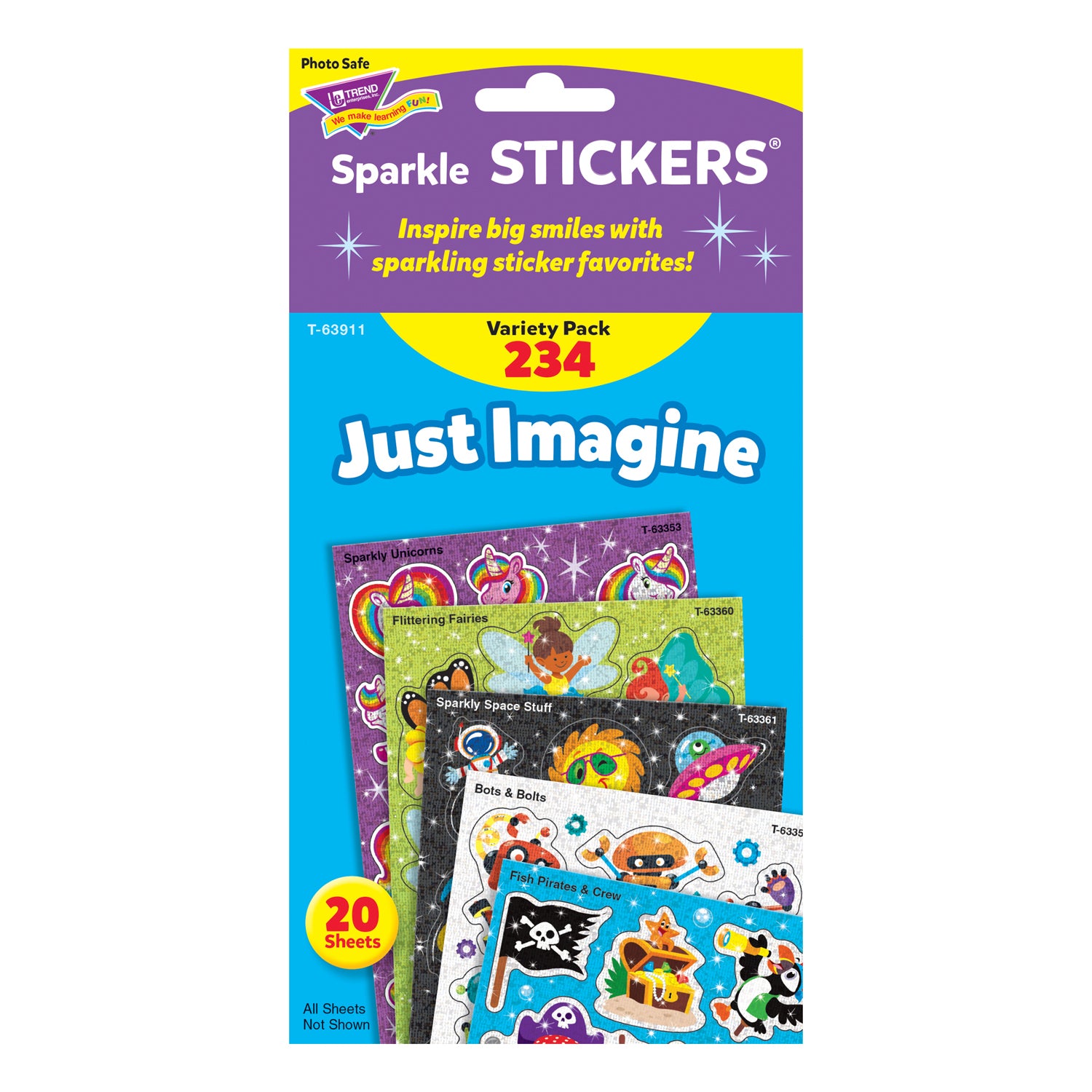 Just Imagine Sparkle Stickers® Variety Pack, 234 Per Pack, 2 Packs