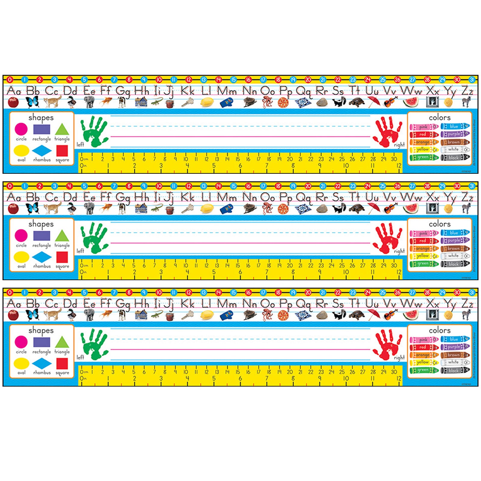 Zaner-Bloser Desk Toppers® Reference Name Plates, PreK-1, 36 Per Pack, 3 Packs