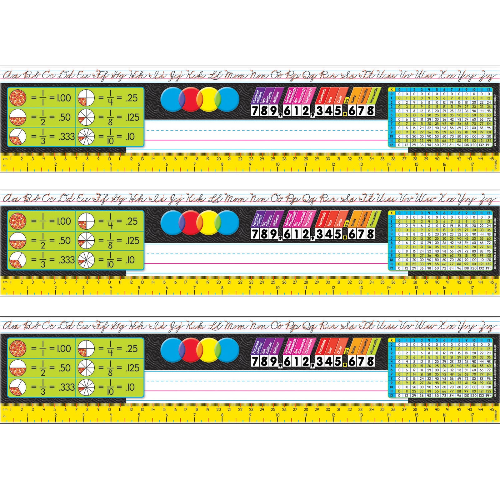 Zaner-Bloser Desk Toppers® Reference Name Plates, Grades 3-5, 36 Per Pack, 3 Packs