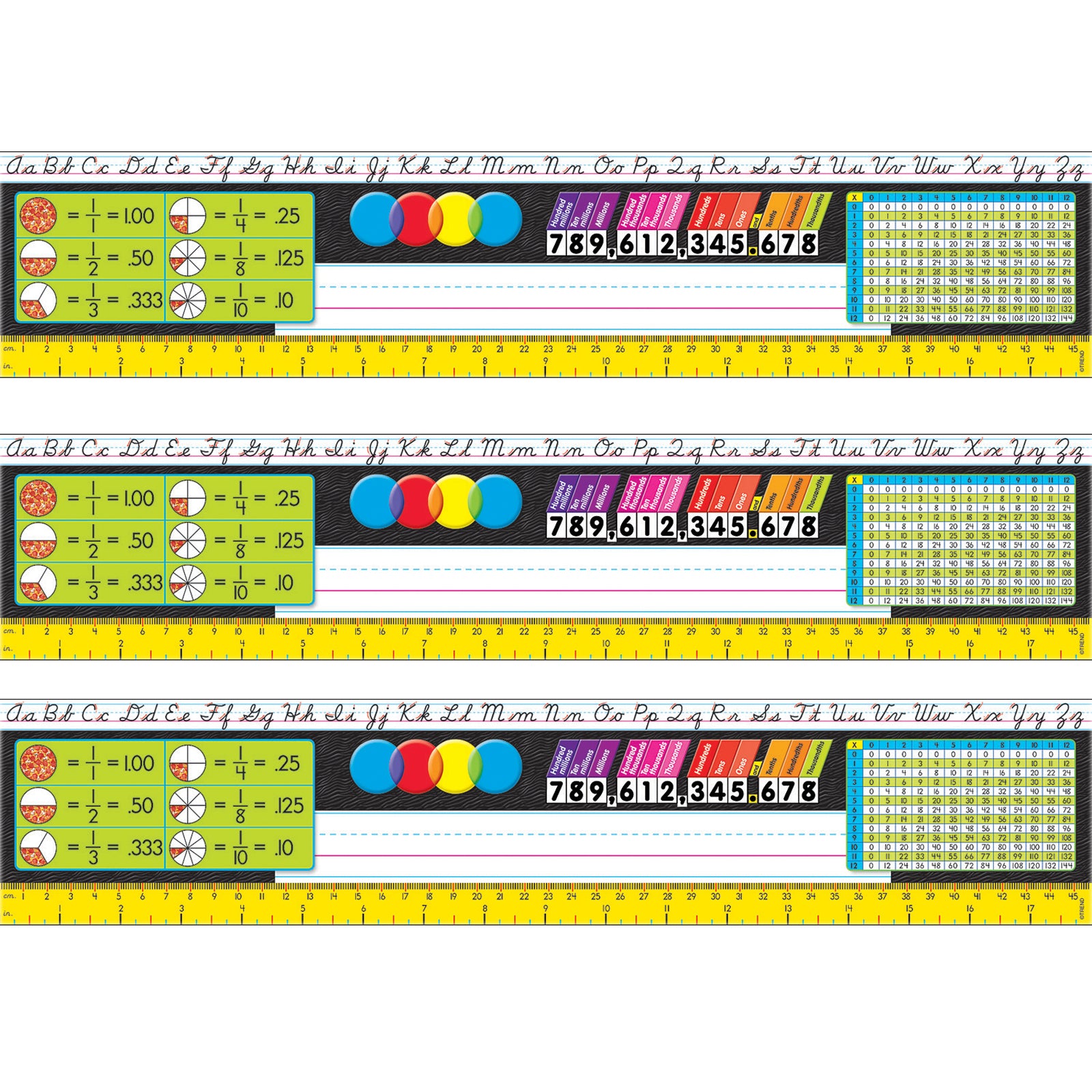 Modern Desk Toppers® Reference Name Plates, Grades 3-5, 36 Per Pack, 3 Packs