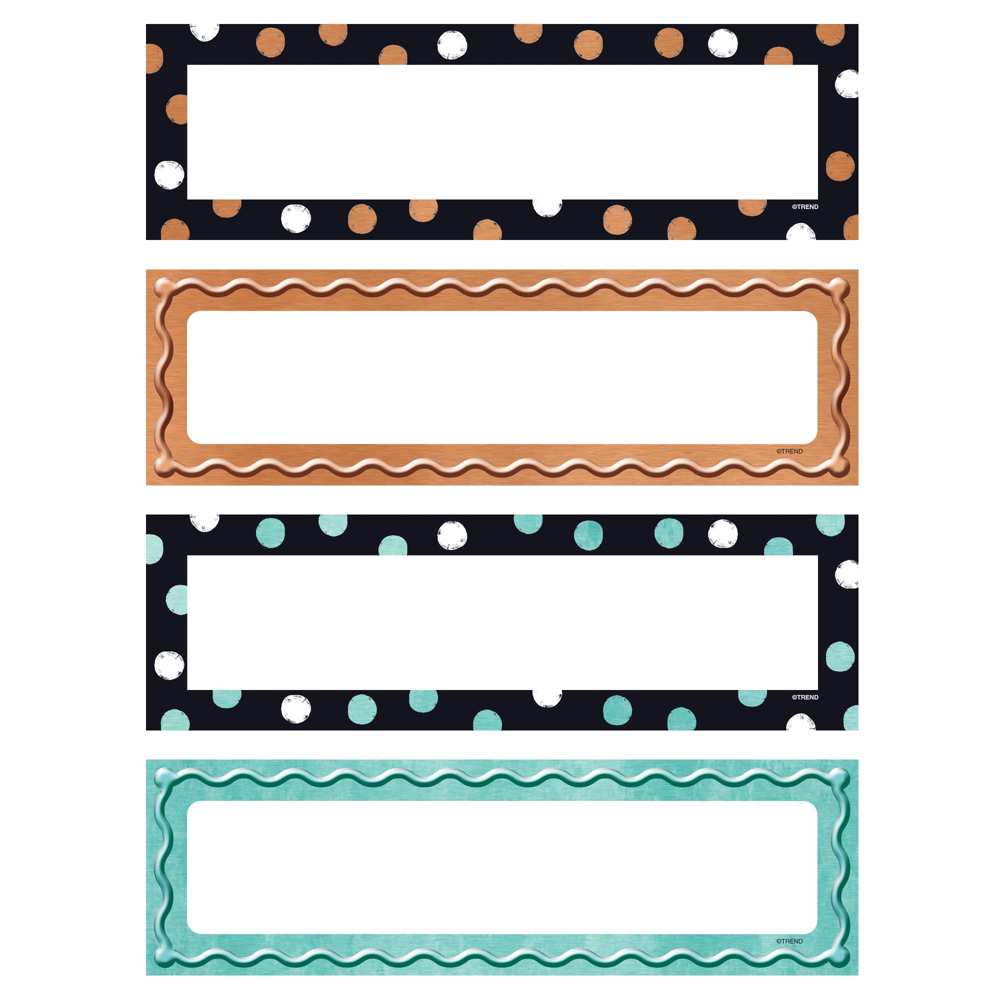 I ♥ Metal™ Dots & Embossed Desk Toppers® Name Plates Variety Pack, 32 Per Pack, 6 Packs