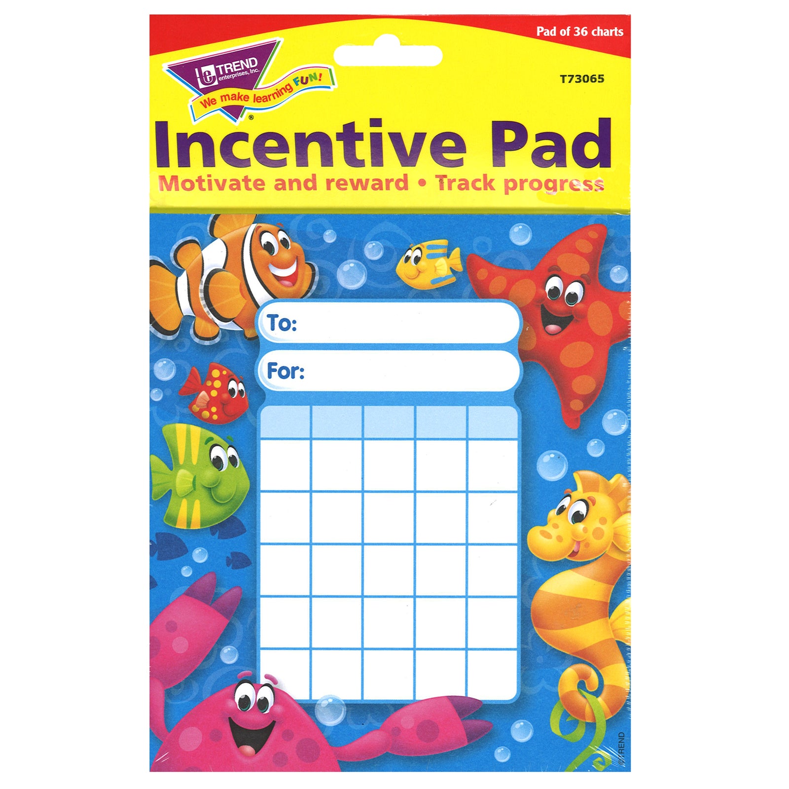 Sea Buddies™ Incentive Pad, 36 Sheets Per Pad, Pack of 6