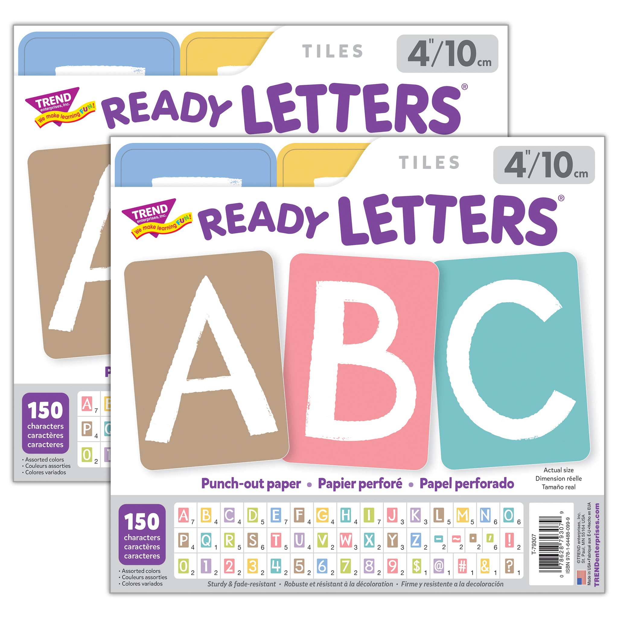 Garden Path 4" Tiles Uppercase Ready Letters®, 150 Pieces Per Pack, 2 Packs