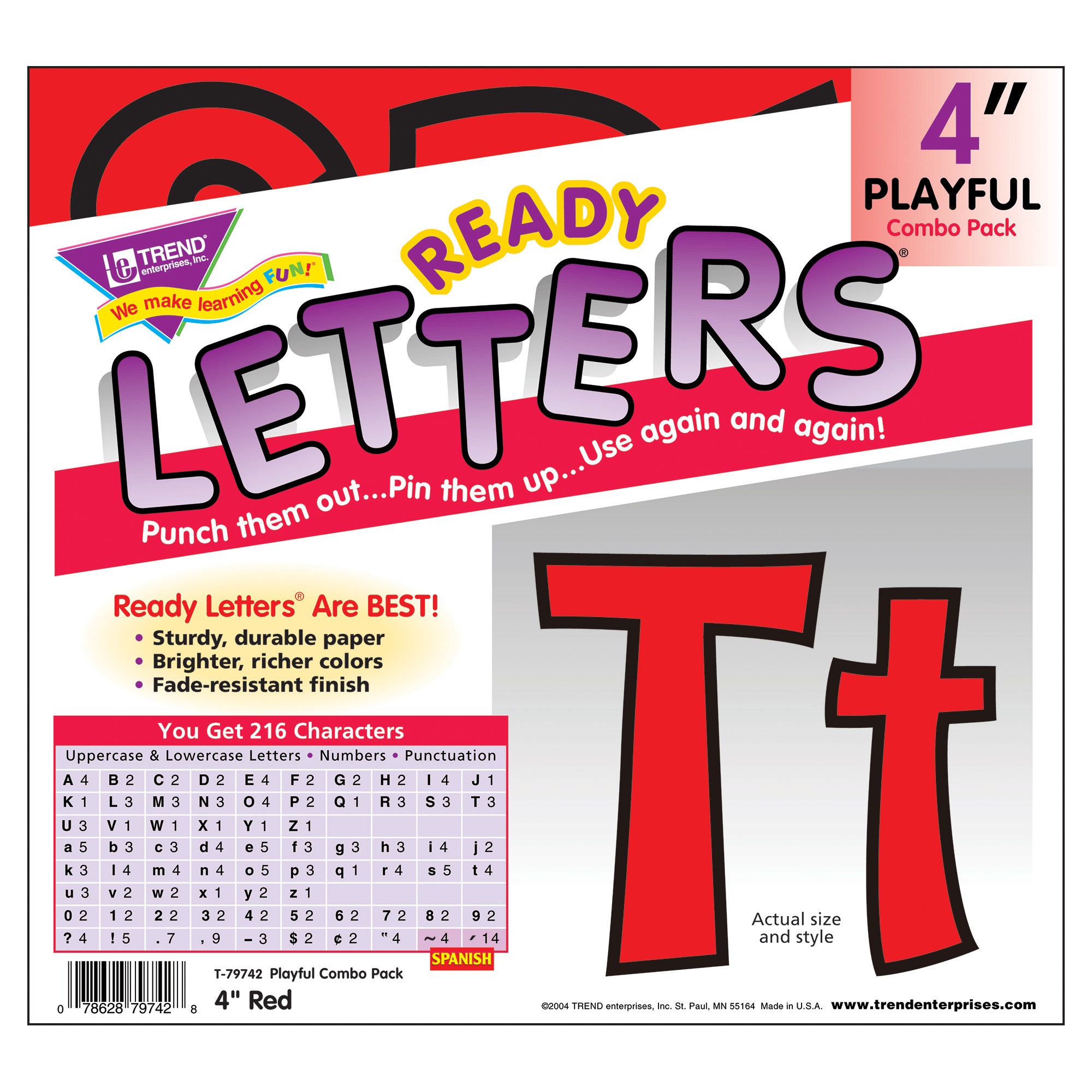 Red 4" Playful Combo Ready Letters®, 3 Packs
