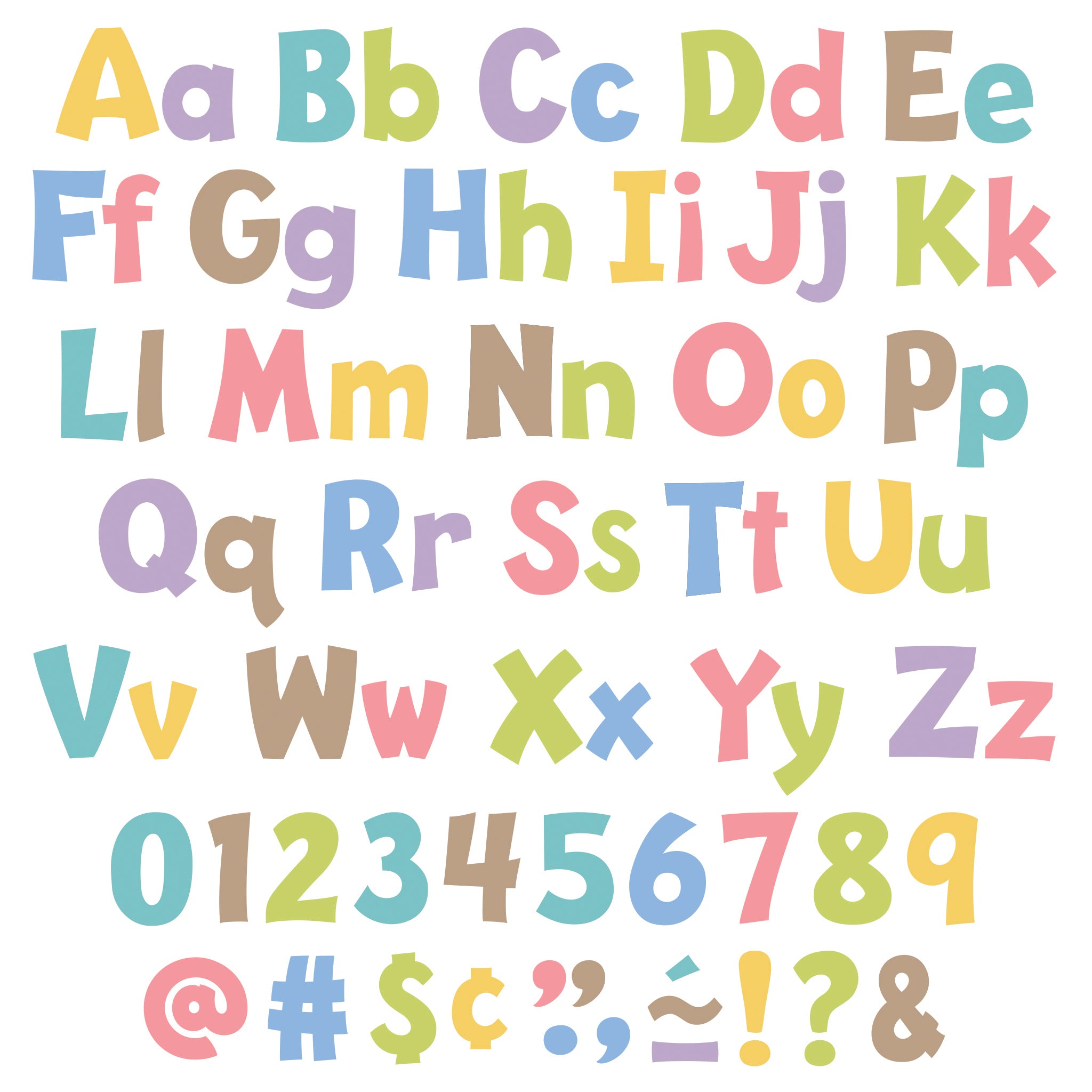 Summer Morning 4" Playful Combo Ready Letters®, 216 Pieces Per Pack, 2 Packs