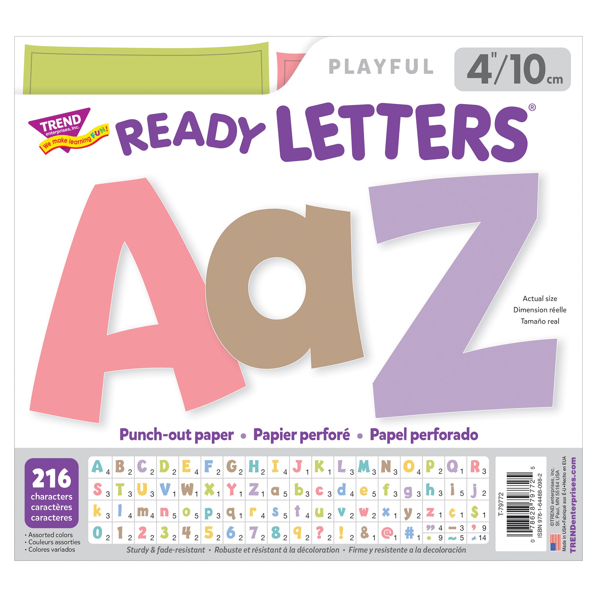 Summer Morning 4" Playful Combo Ready Letters®, 216 Pieces Per Pack, 2 Packs