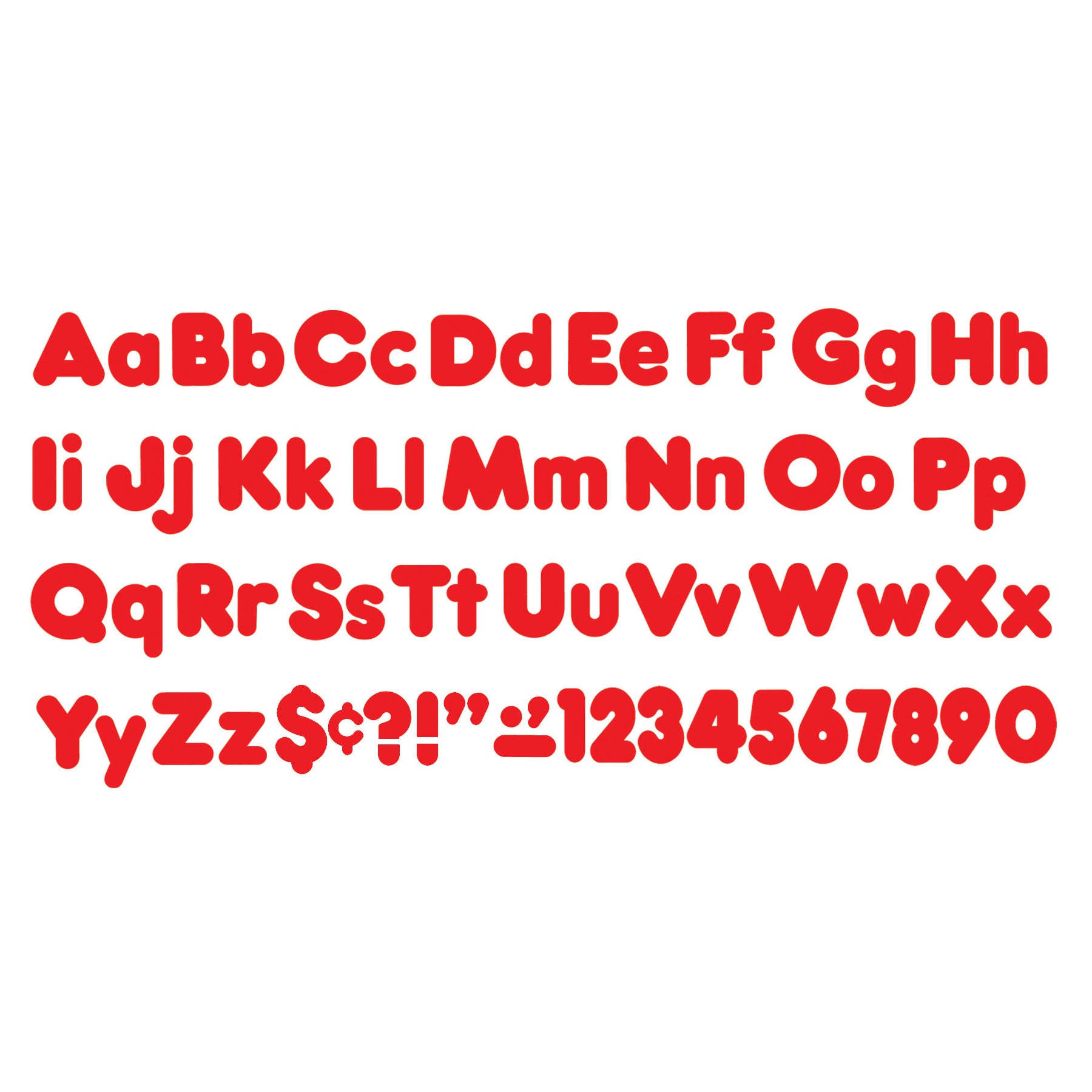 Red 4-Inch Casual Uppercase/Lowercase Combo Pack Ready Letters®, 182 Per Pack, 3 Packs