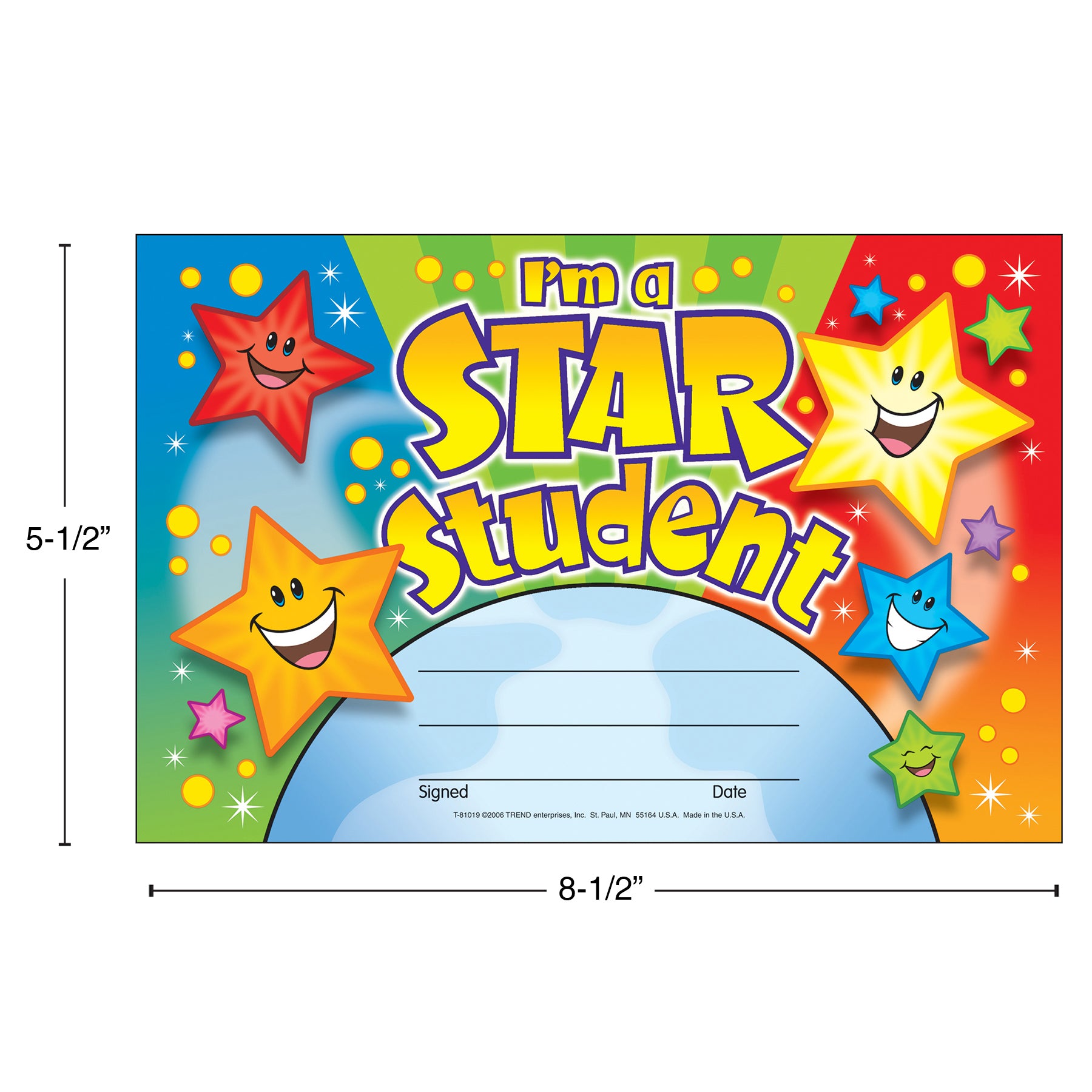 I'm a Star Student Recognition Awards, 30 Per Pack, 6 Packs