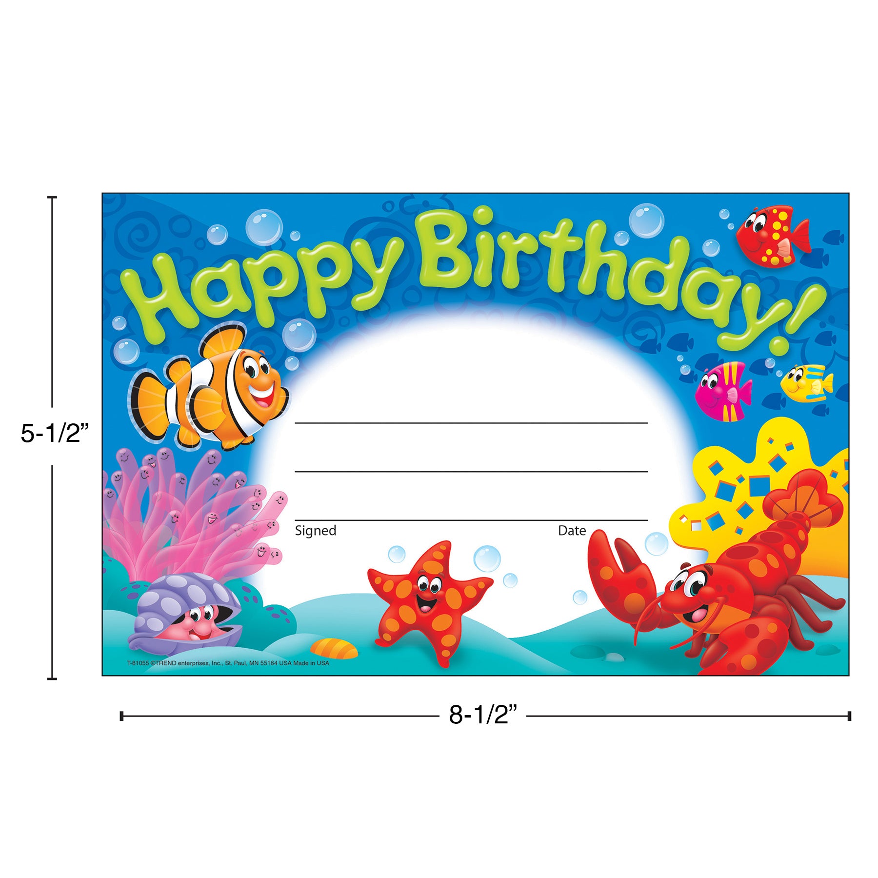 Happy Birthday! Sea Buddies™ Recognition Awards, 30 Per Pack, 6 Packs