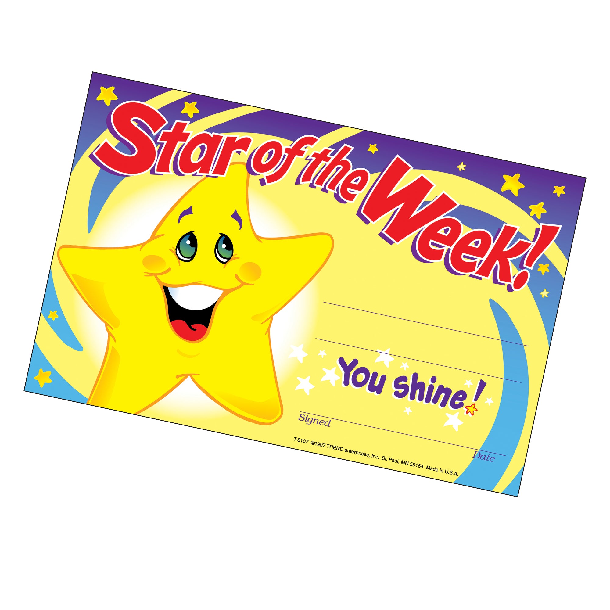 Star of the Week! Recognition Awards, 30 Per Pack, 6 Packs