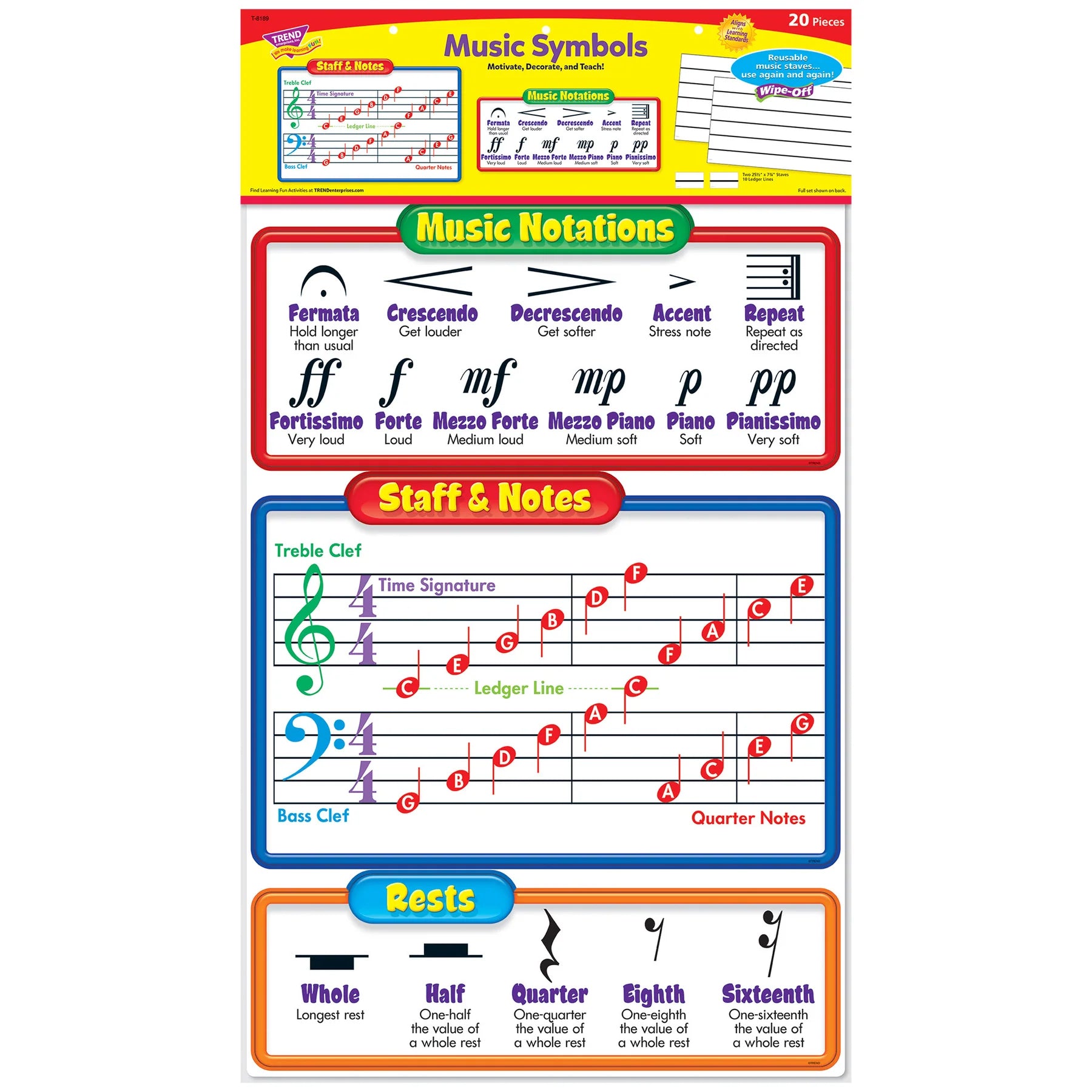 Music Symbols–Wipe-Off® Bulletin Board Set