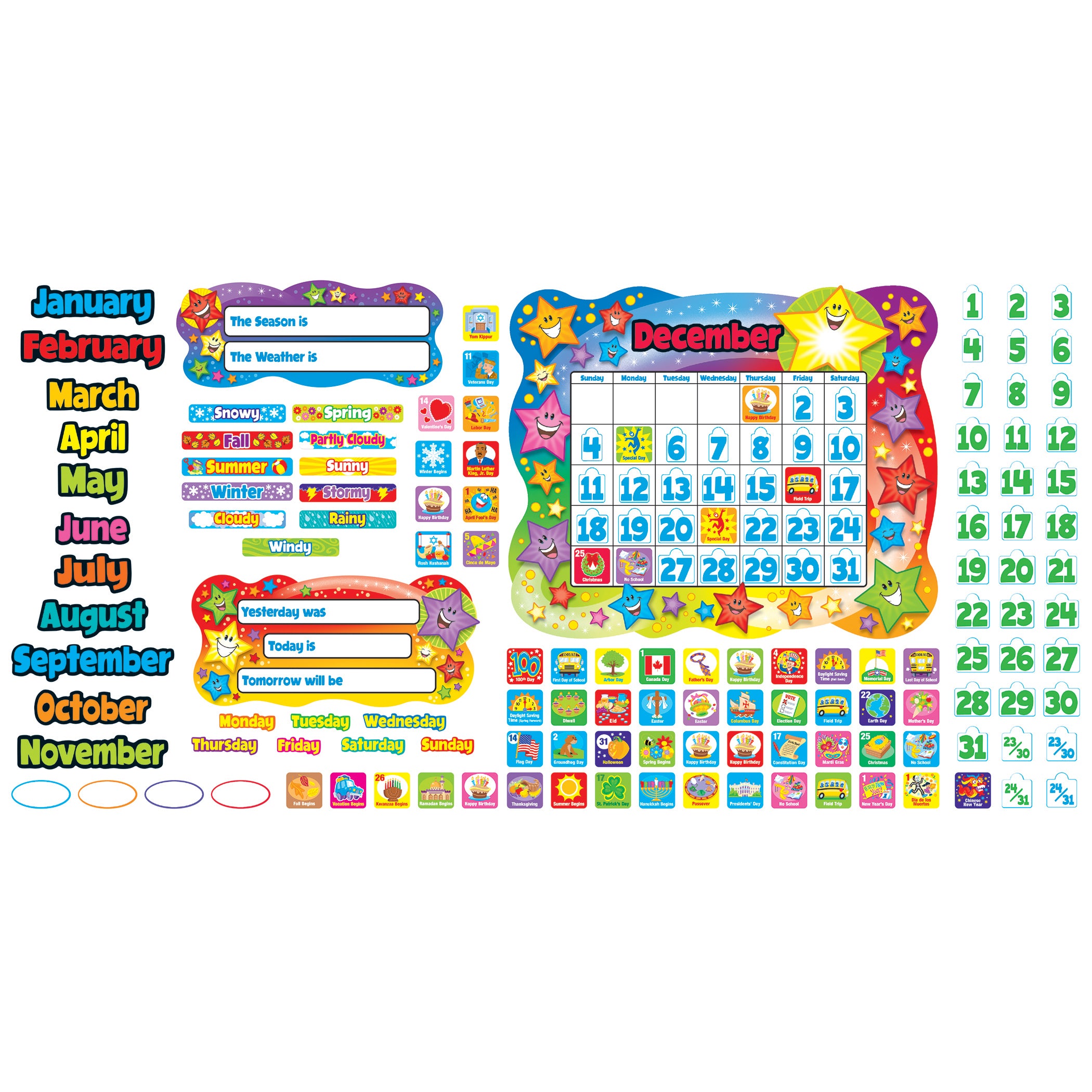 Star Calendar Bulletin Board Set