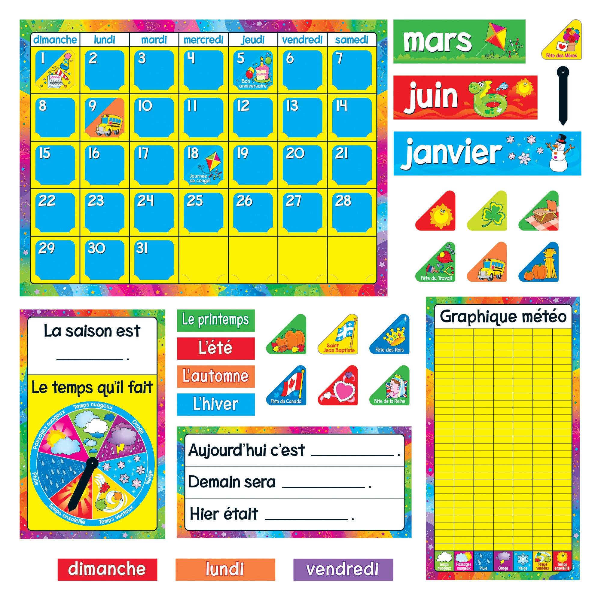 Calendrier Annuel (FR) Bulletin Board Set