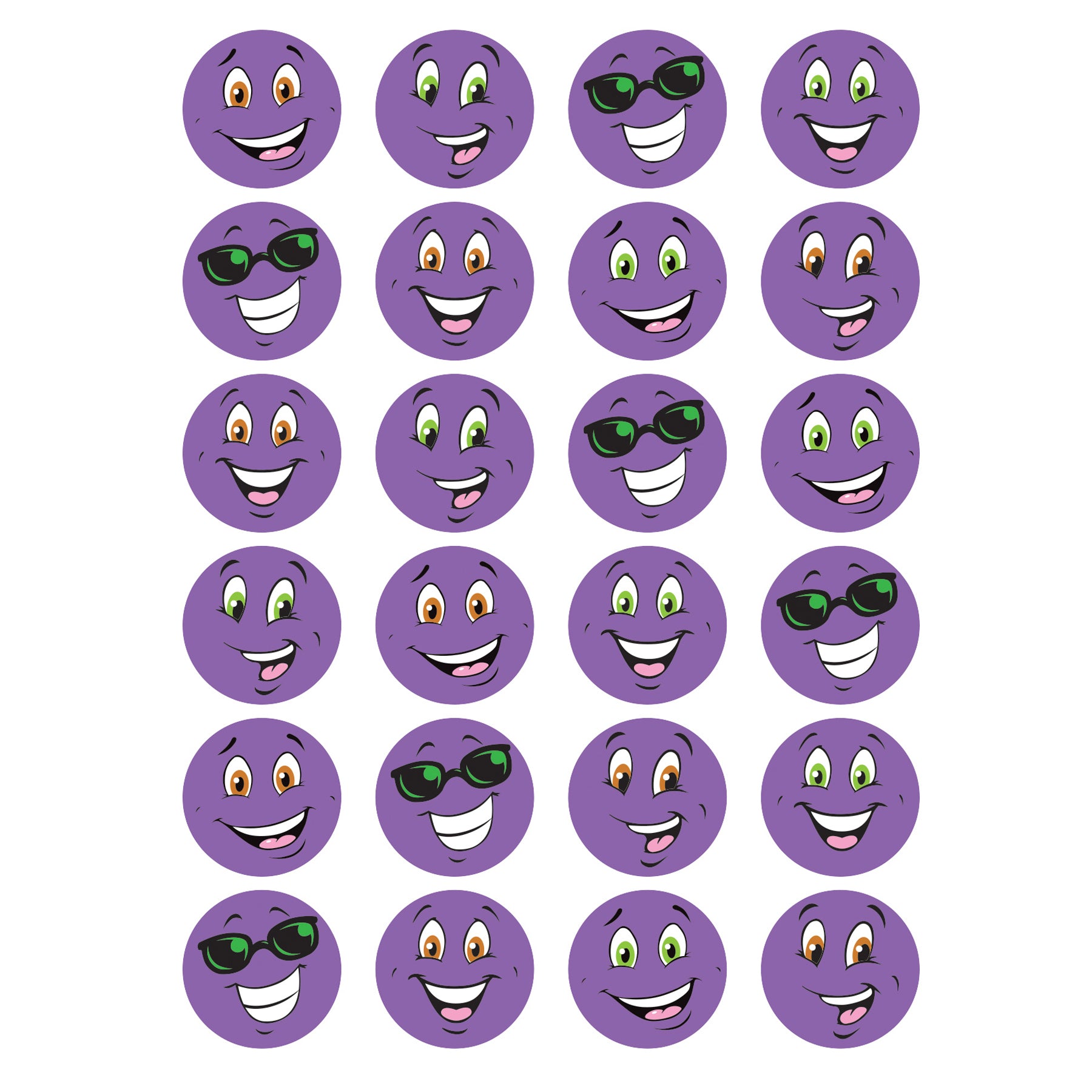 Purple Smiles/Grape Stinky Stickers®, 96 Per Pack, 6 Packs