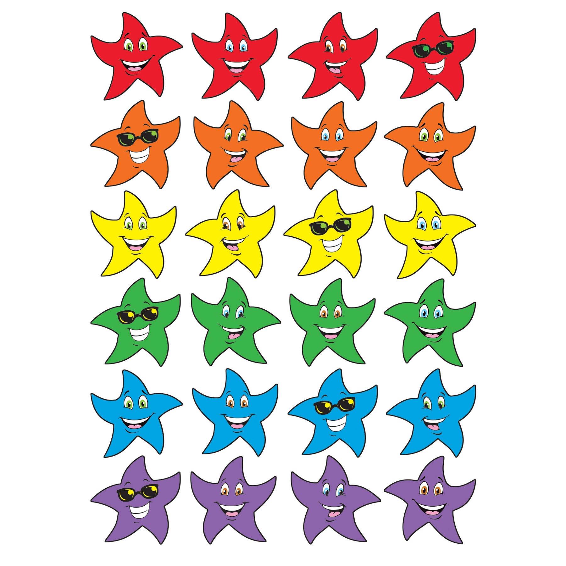 Colorful Star Smiles/Fruit Punch Stinky Stickers®, 96 Per Pack, 6 Packs