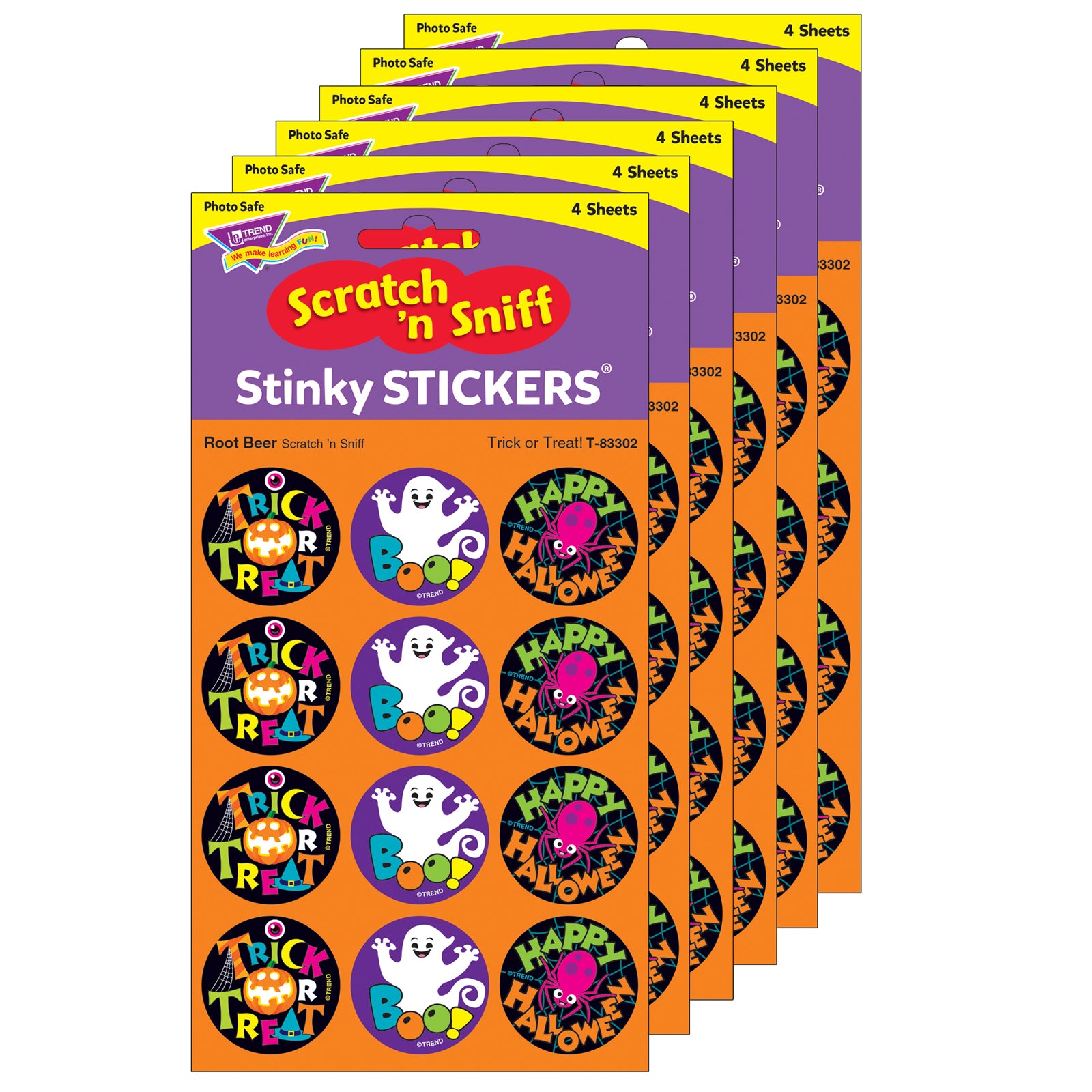 Trick or Treat!/Root Beer Stinky Stickers®, 48 Per Pack, 6 Packs