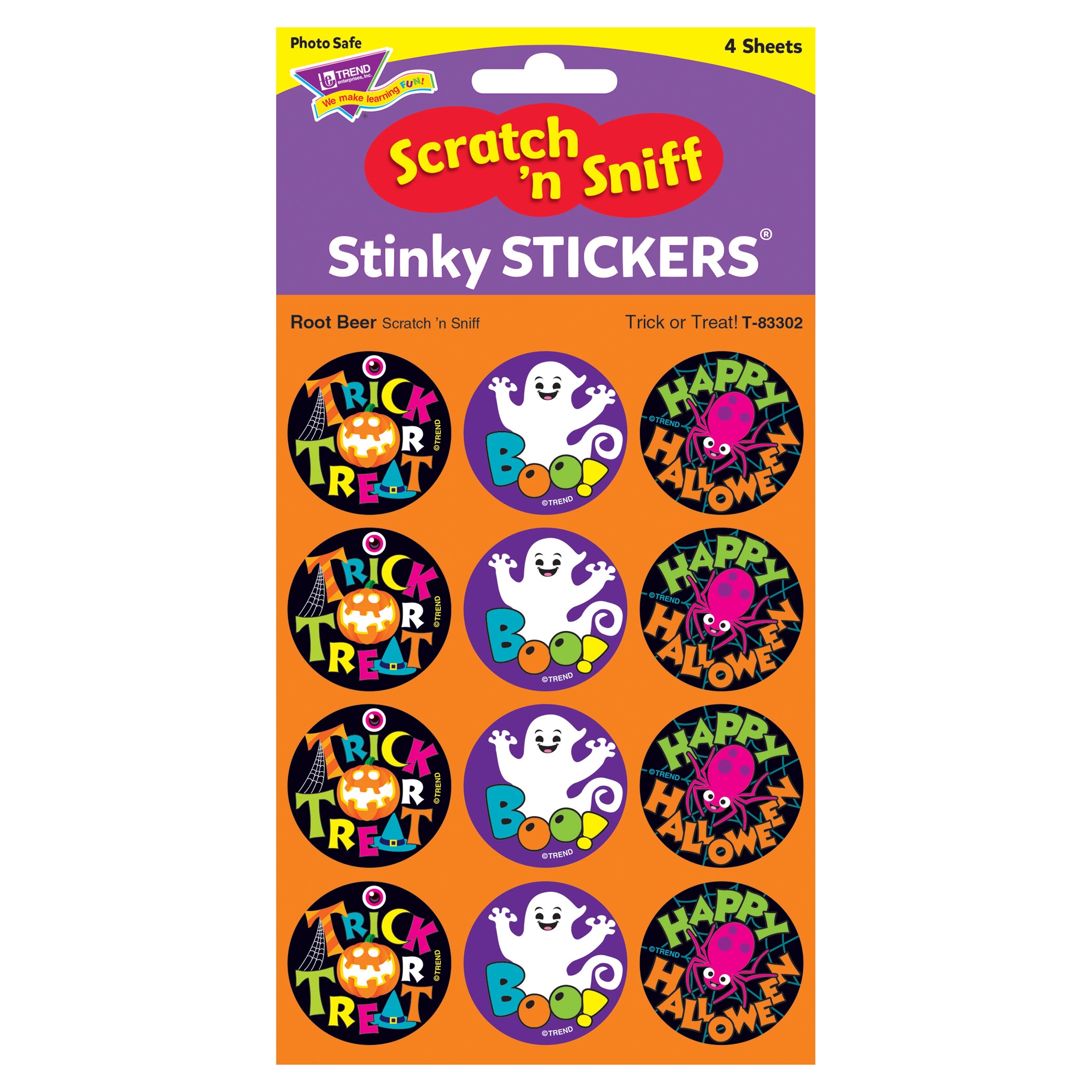 Trick or Treat!/Root Beer Stinky Stickers®, 48 Per Pack, 6 Packs