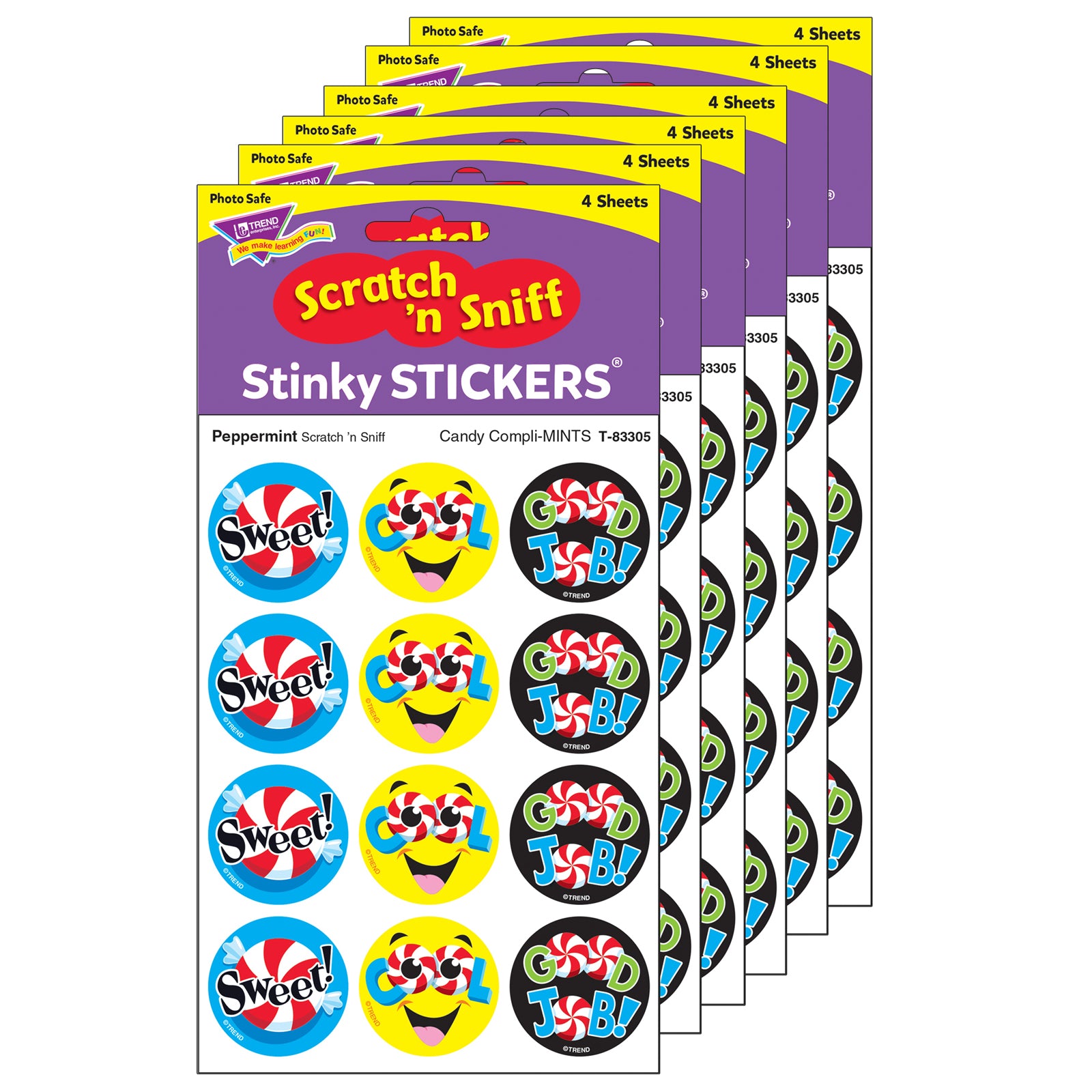 Candy Compli-MINTS/Peppermint Stinky Stickers®, 48 Per Pack, 6 Packs