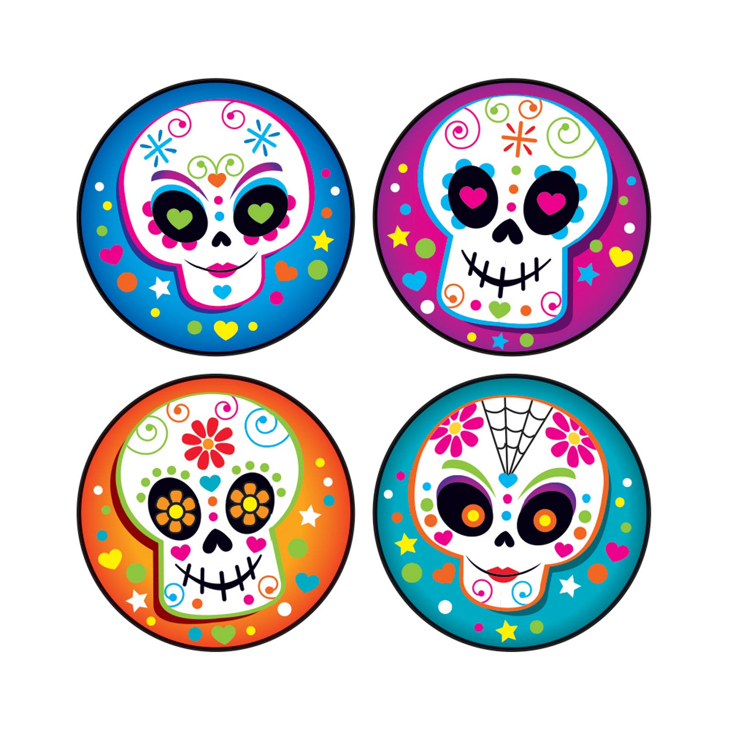 Colorful Skulls/Vanilla Stinky Stickers®, 48 Per Pack, 6 Packs