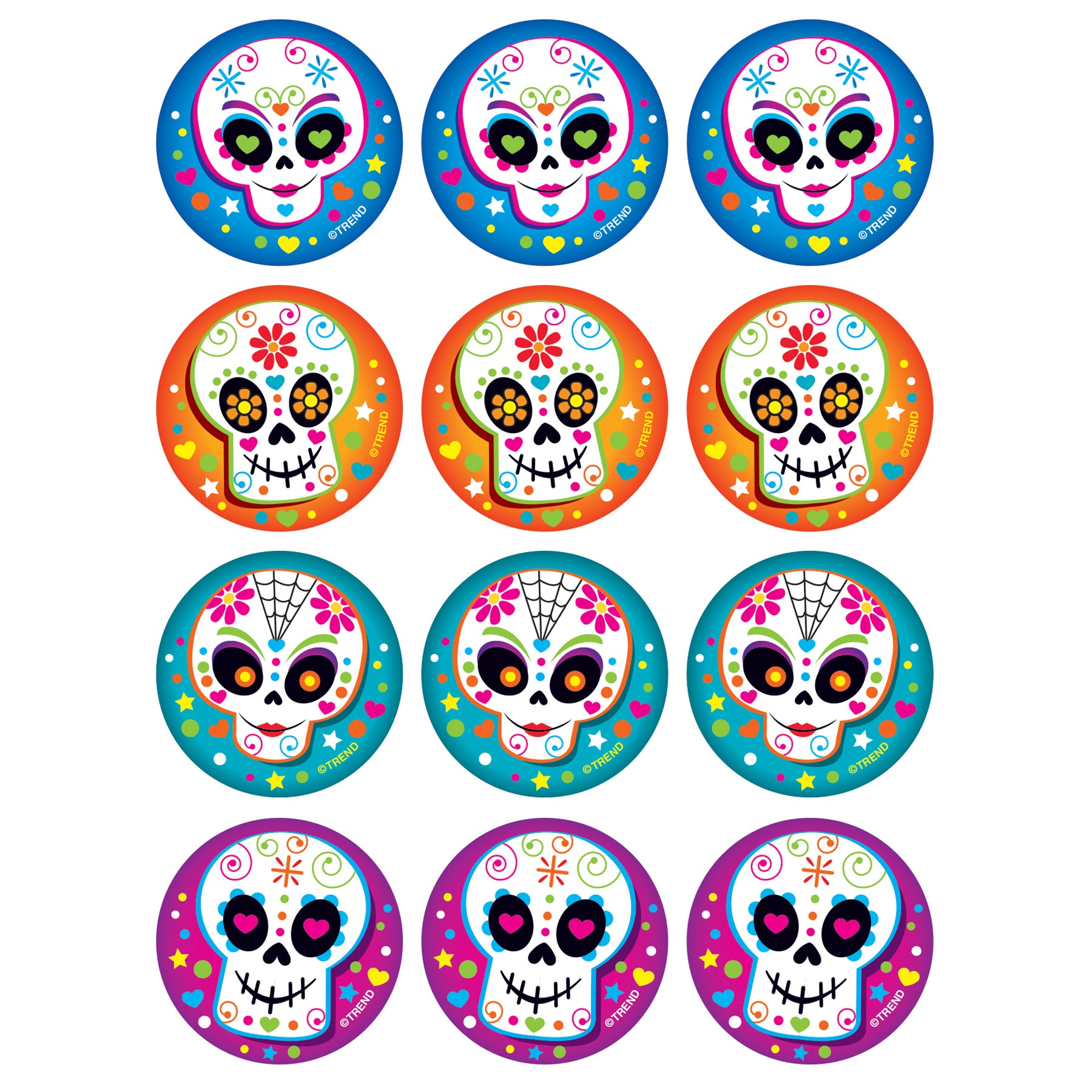 Colorful Skulls/Vanilla Stinky Stickers®, 48 Per Pack, 6 Packs