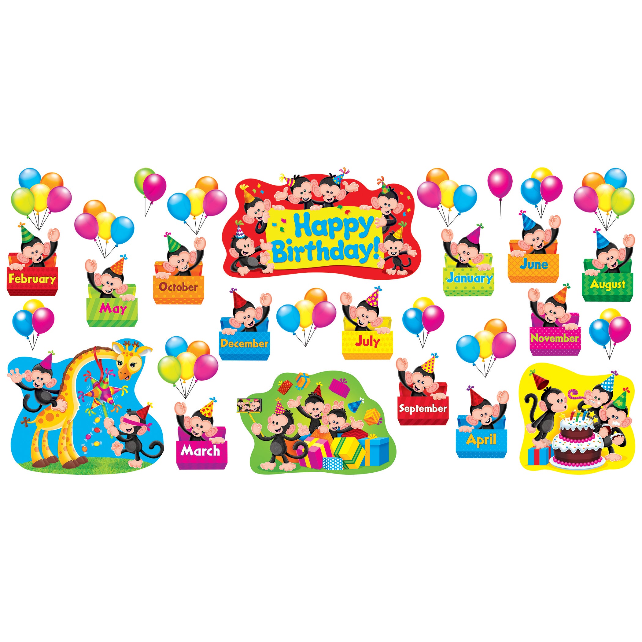 Monkey Mischief® Birthday Bulletin Board Set