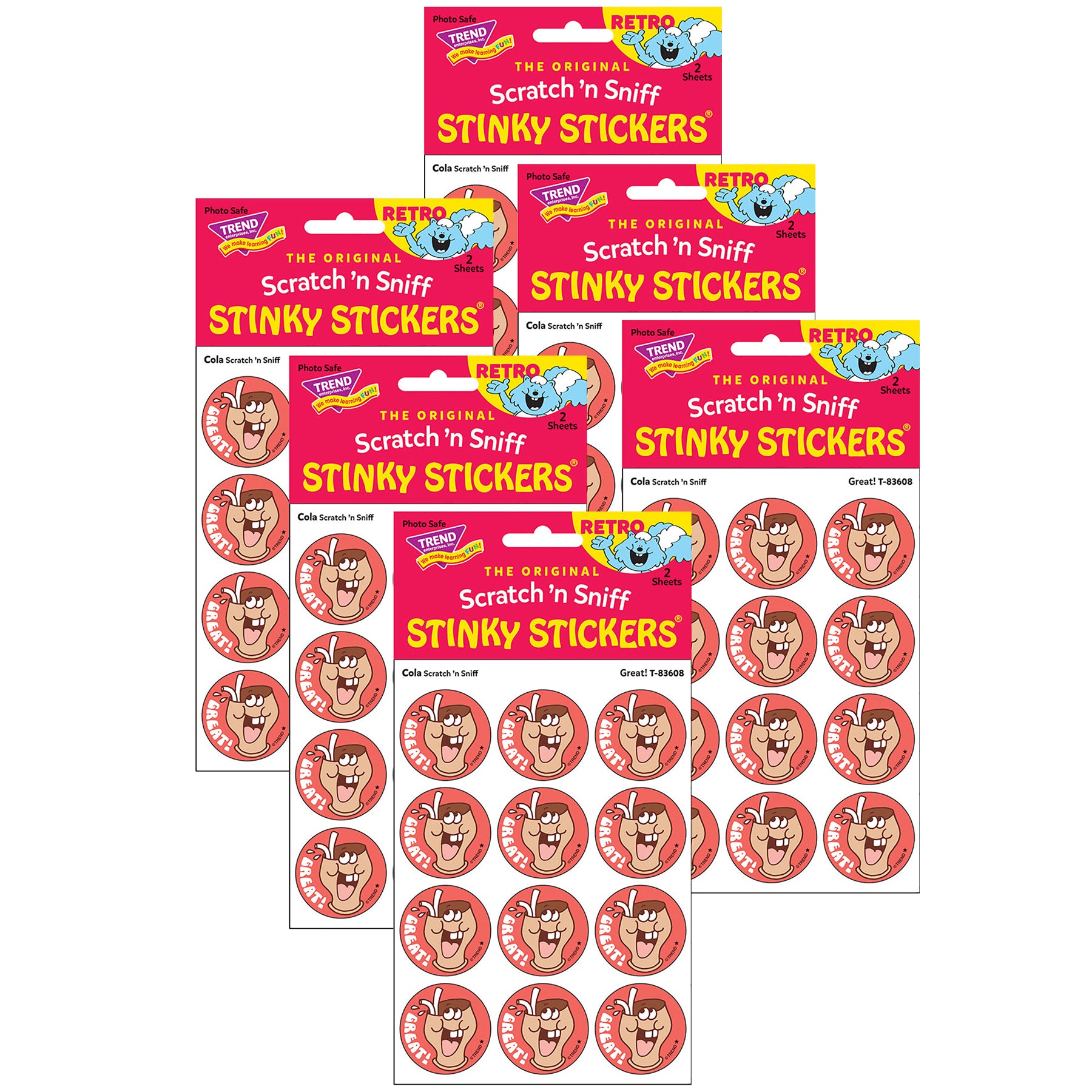 Great!/Cola Scented Stickers, 24 Per Pack, 6 Packs