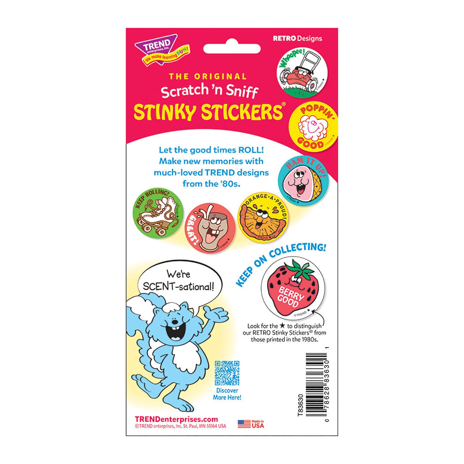 Great Catch/Pigskin Scent Retro Scratch 'n Sniff Stinky Stickers®, 24 Per Pack, 6 Packs