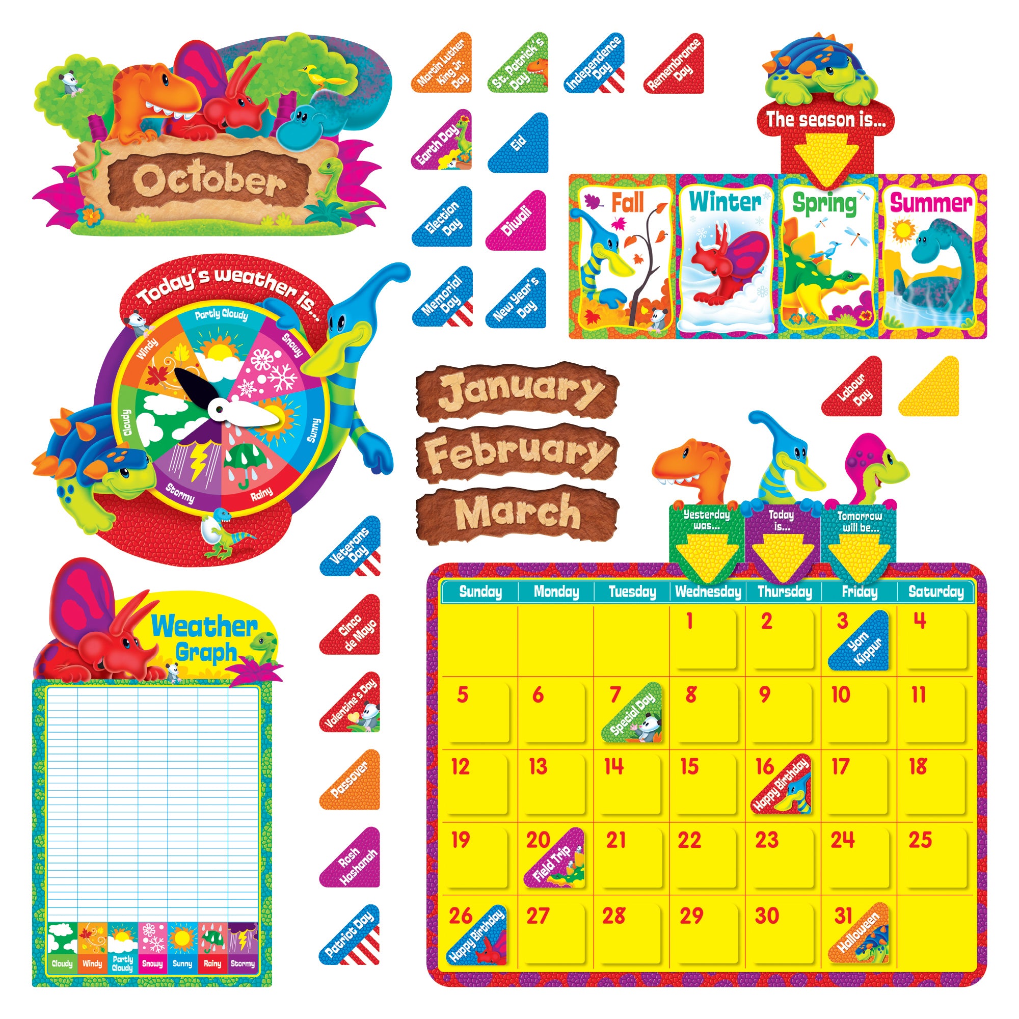 Dino-Mite Pals® Calendar Bulletin Board Set