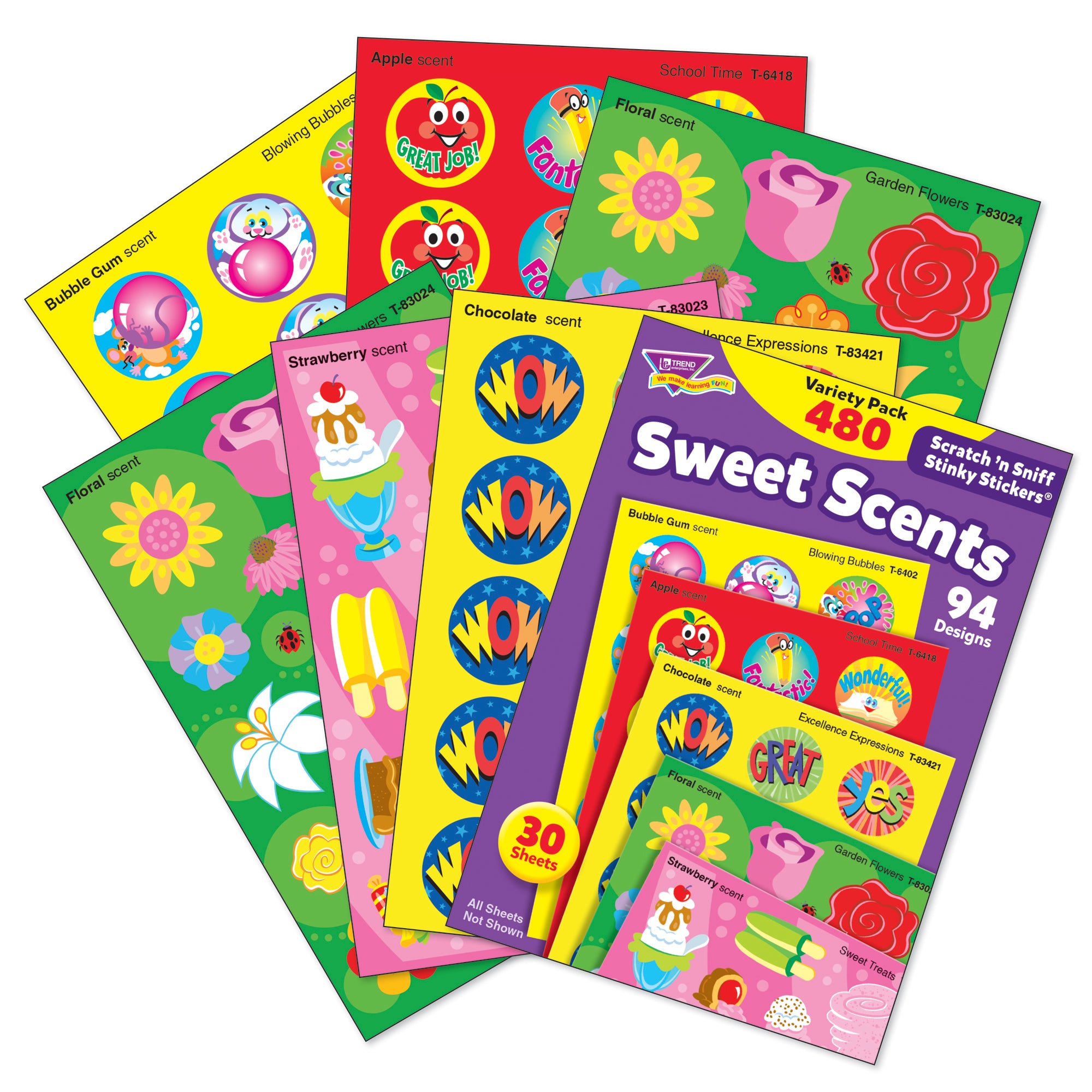 Sweet Scents Stinky Stickers® Variety Pack, 480 Per Pack, 2 Packs