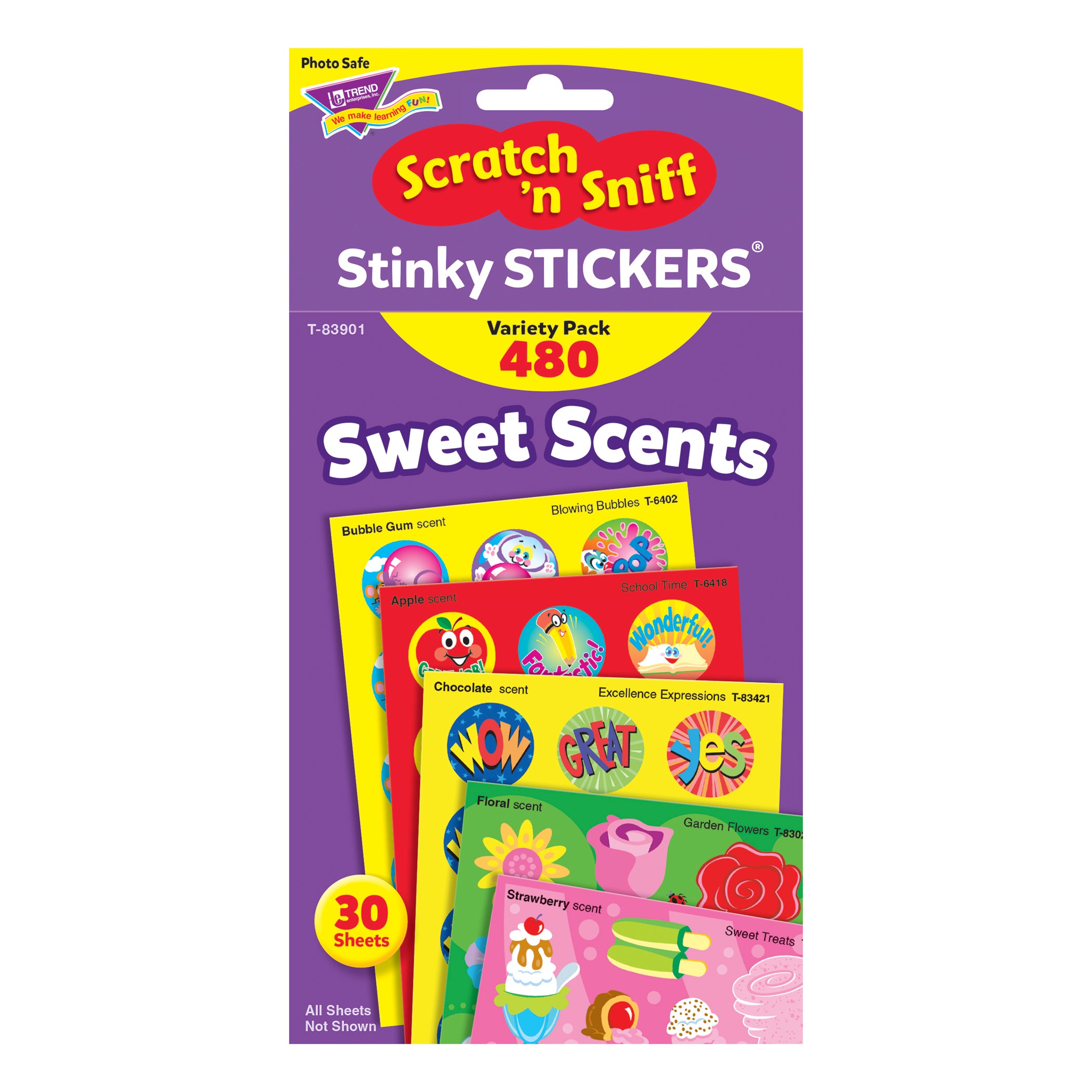 Sweet Scents Stinky Stickers® Variety Pack, 480 ct