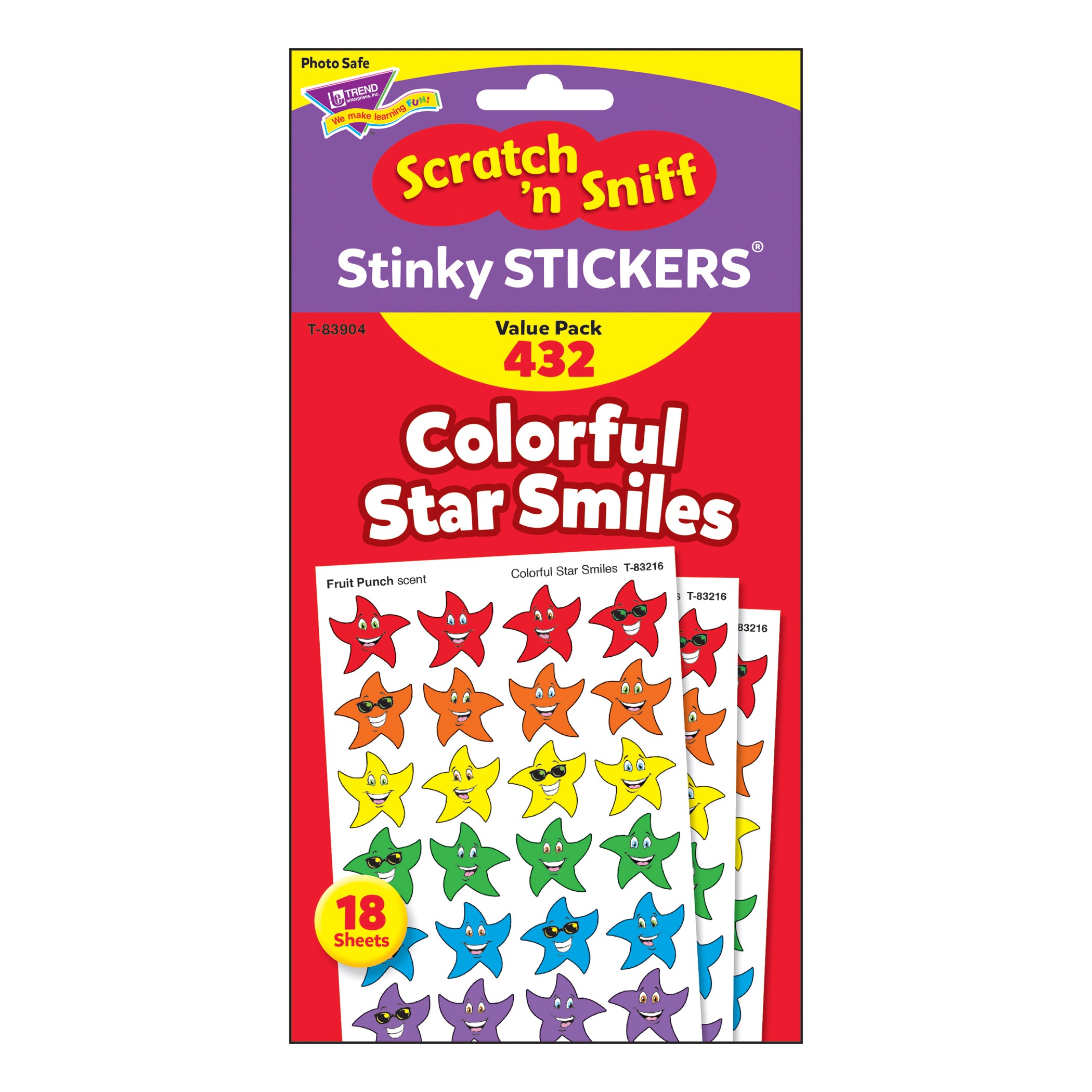 Colorful Star Smiles Stinky Stickers® Variety Pack, 432 Per Pack, 3 Packs