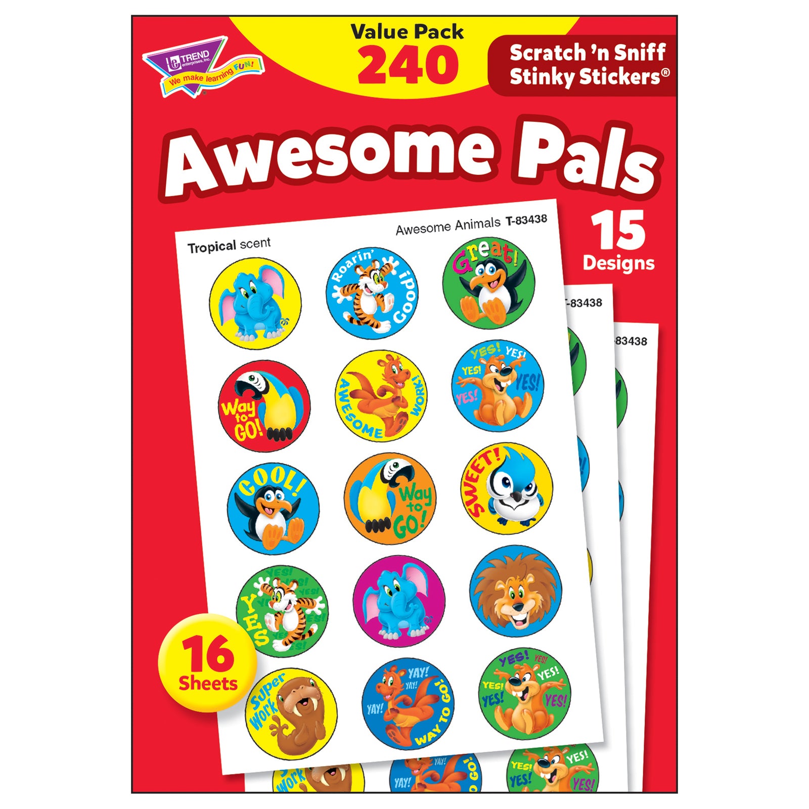 Awesome Pals Stinky Stickers® Value Pack, 240 Per Pack, 3 Packs