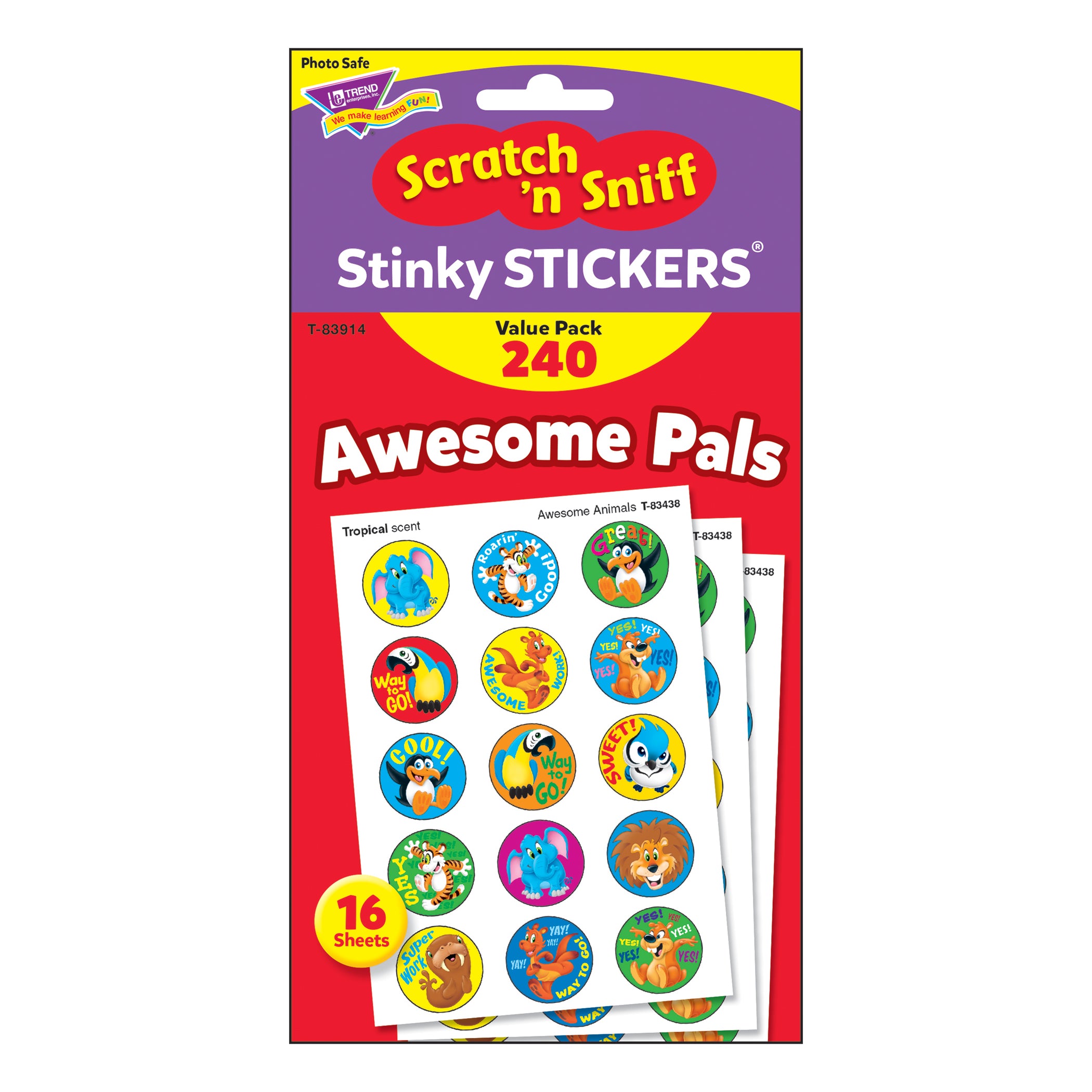 Awesome Pals Stinky Stickers® Value Pack, 240 Per Pack, 3 Packs