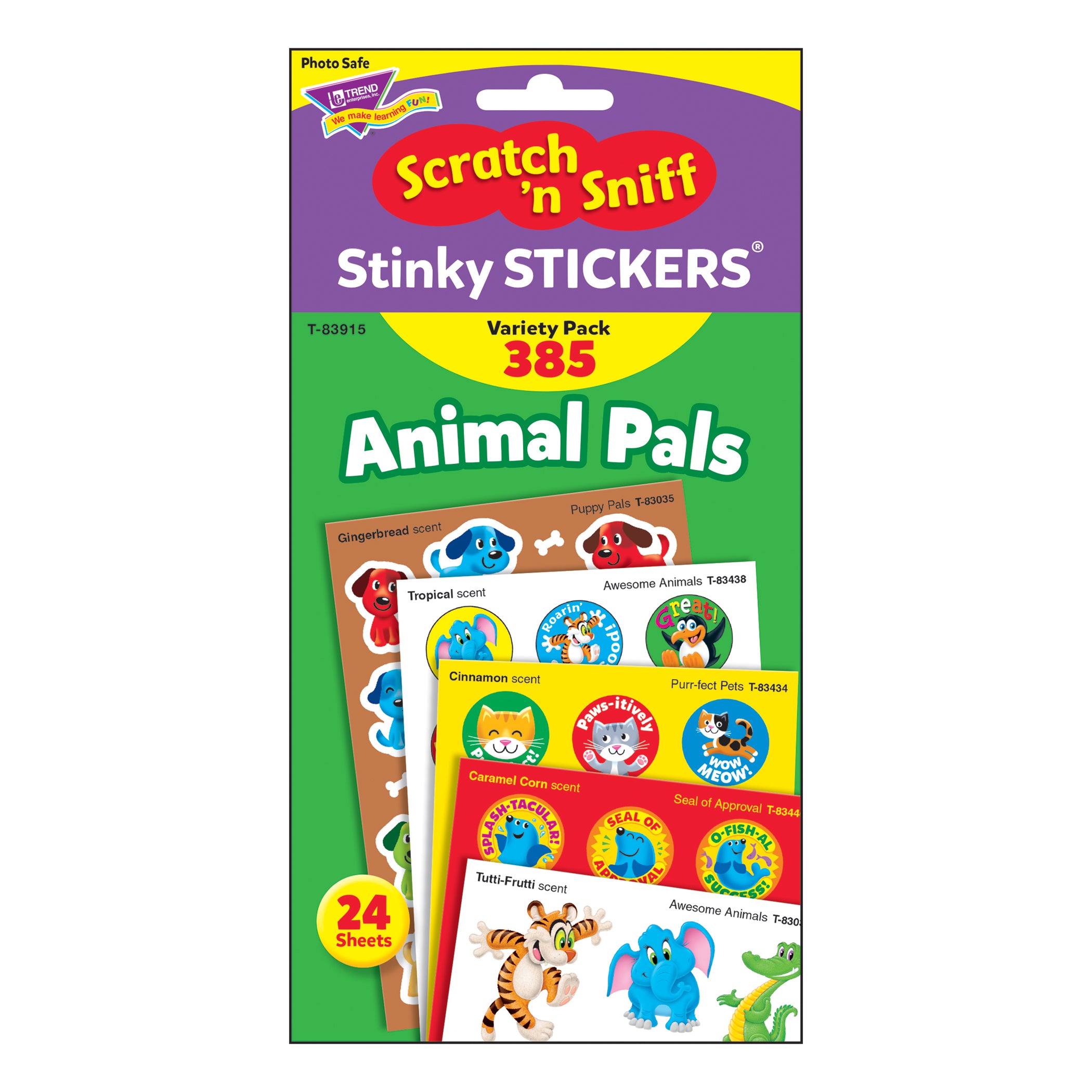 Animal Pals Stinky Stickers® Variety Pack, 385 Per Pack, 2 Packs