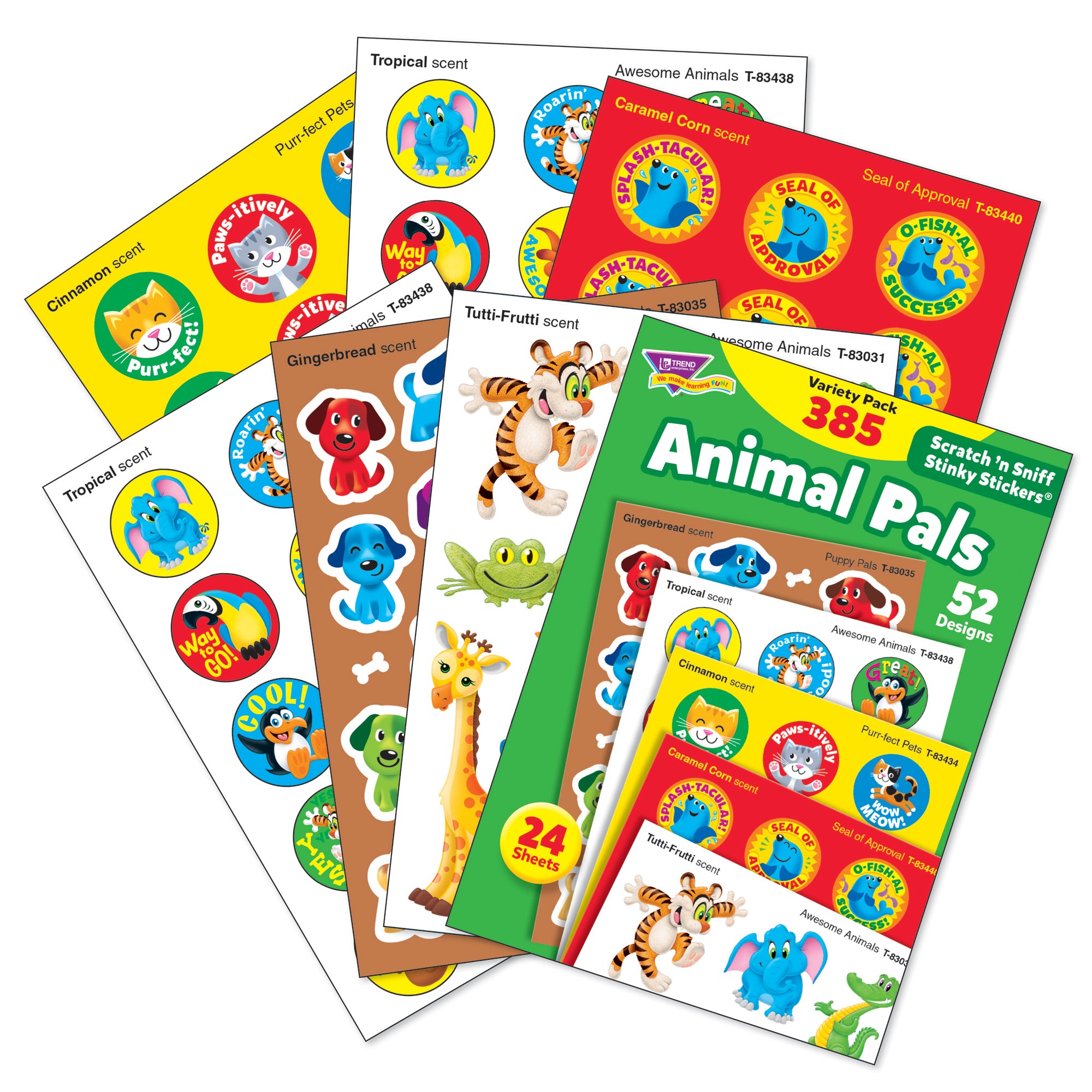 Animal Pals Stinky Stickers® Variety Pack, 385 Per Pack, 2 Packs