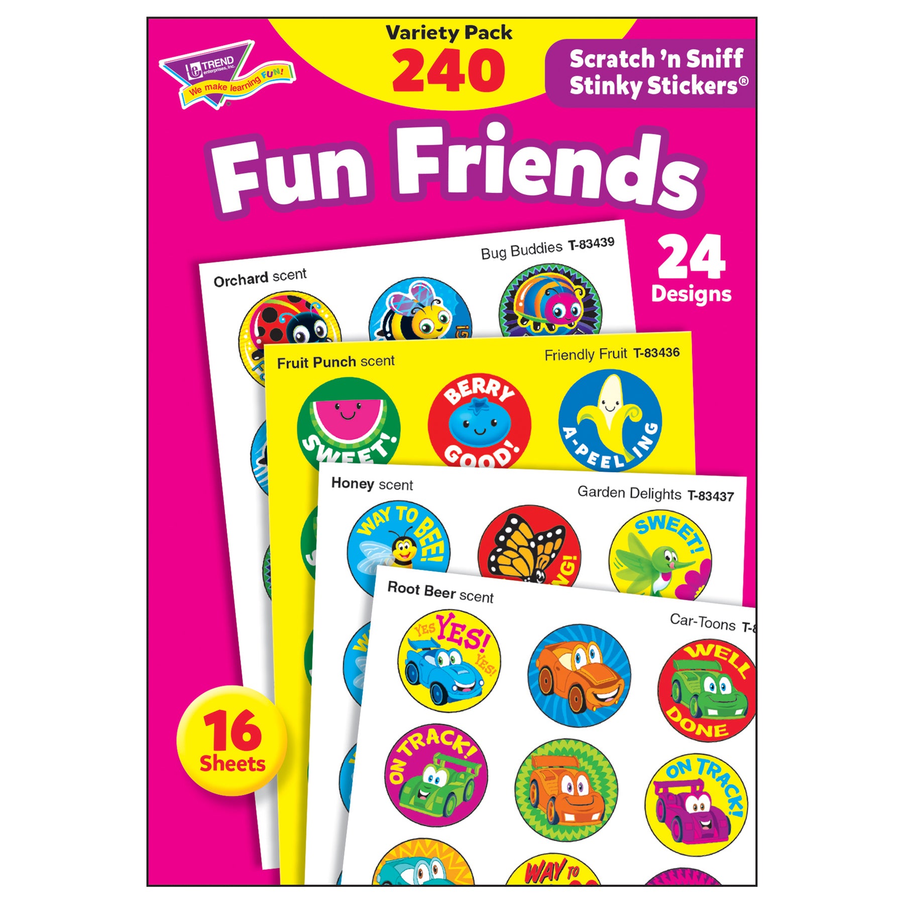 Fun Friends Stinky Stickers® Variety Pack, 240 Per Pack, 3 Packs