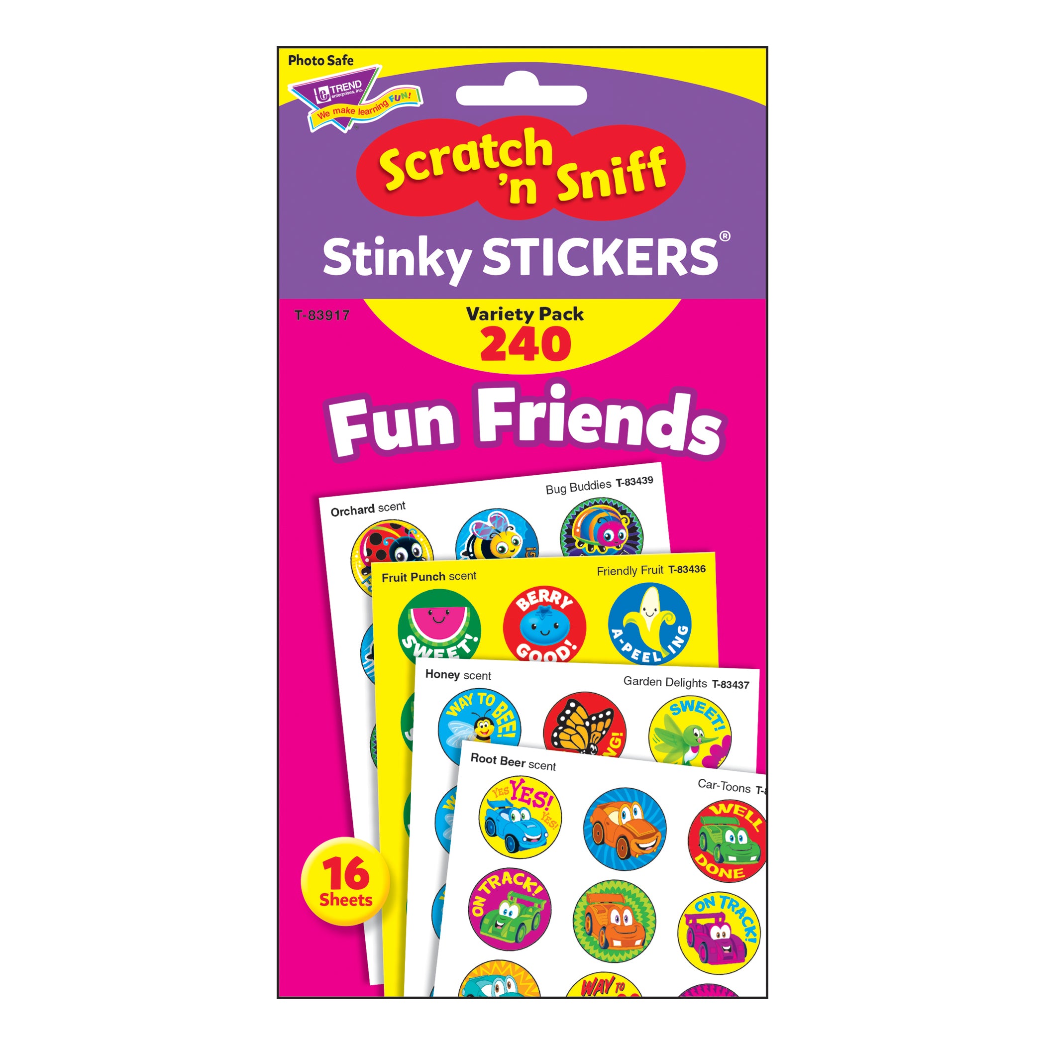 Fun Friends Stinky Stickers® Variety Pack, 240 Per Pack, 3 Packs