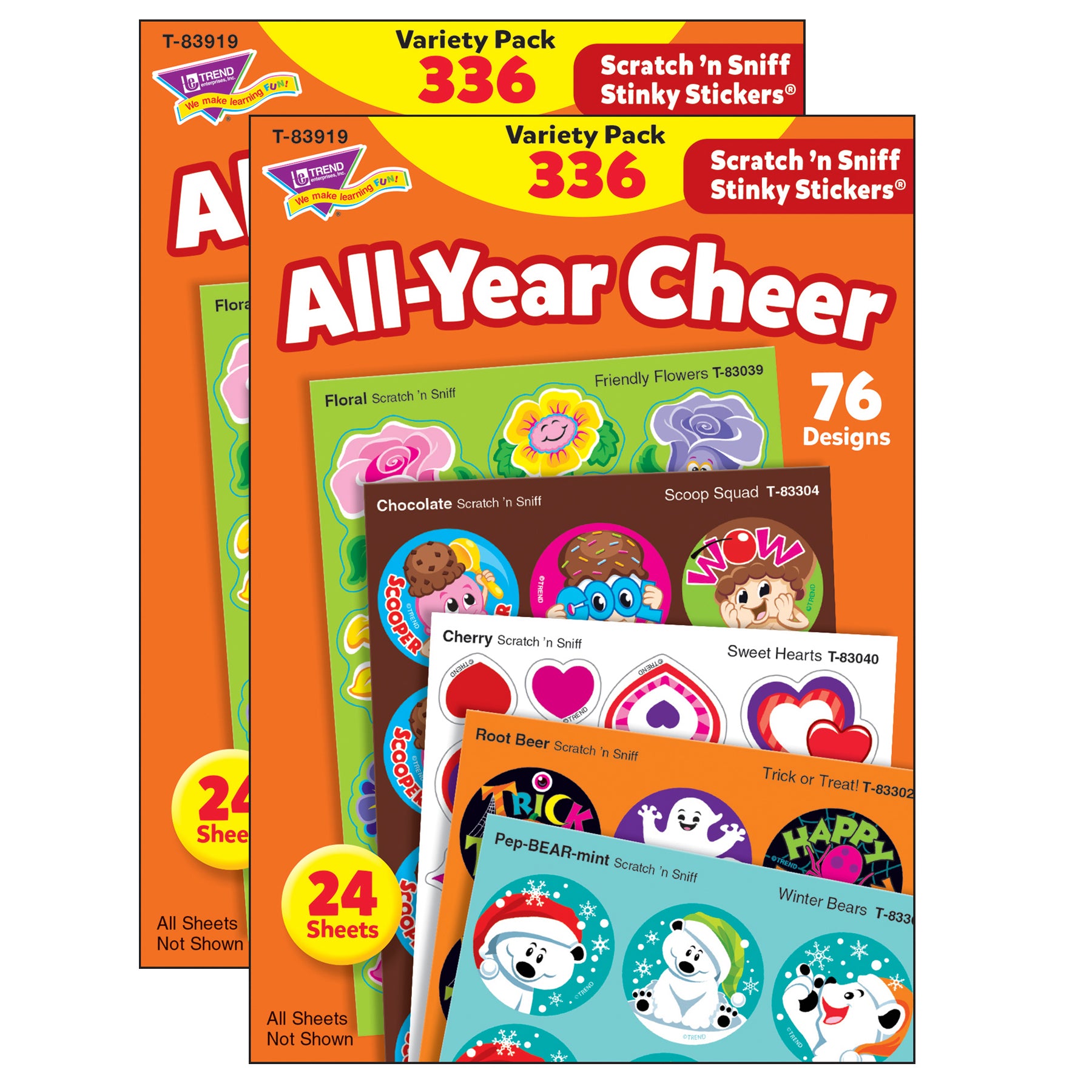 All Year Cheer Stinky Stickers® Variety Pack, 336 Count Per Pack, 2 Packs