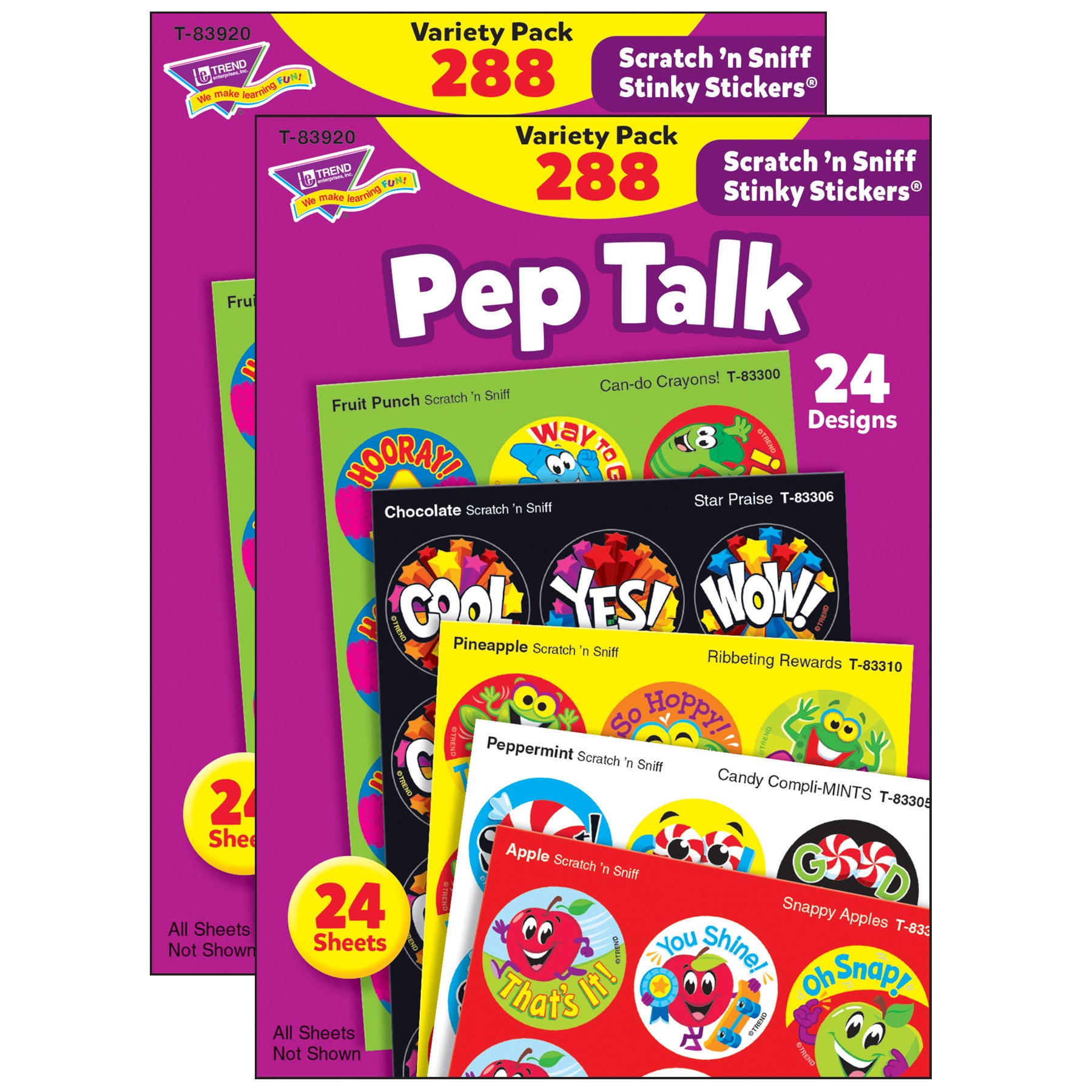 Pep Talk Stinky Stickers® Variety Pack, 288 Count Per Pack, 2 Packs